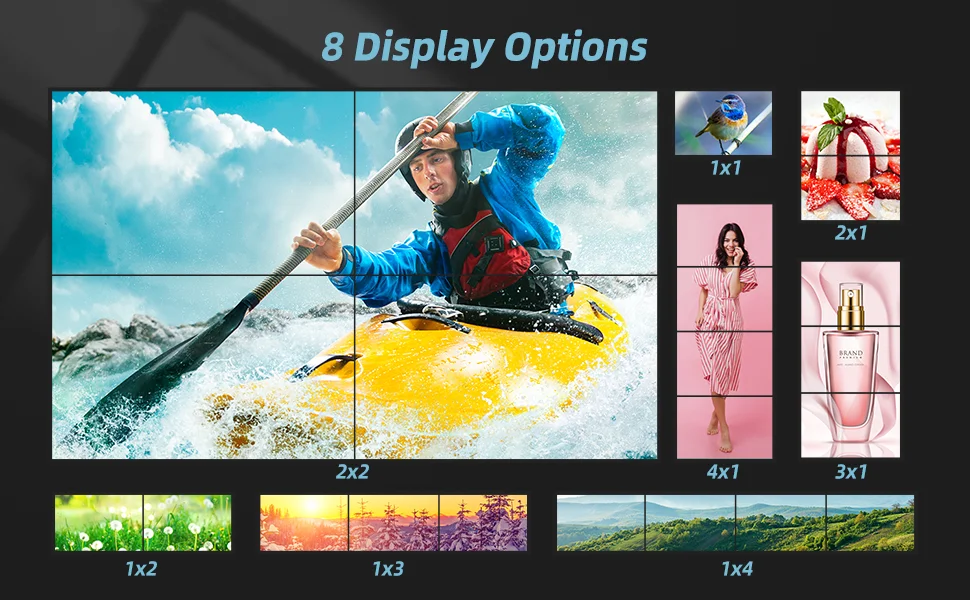 8 display options 