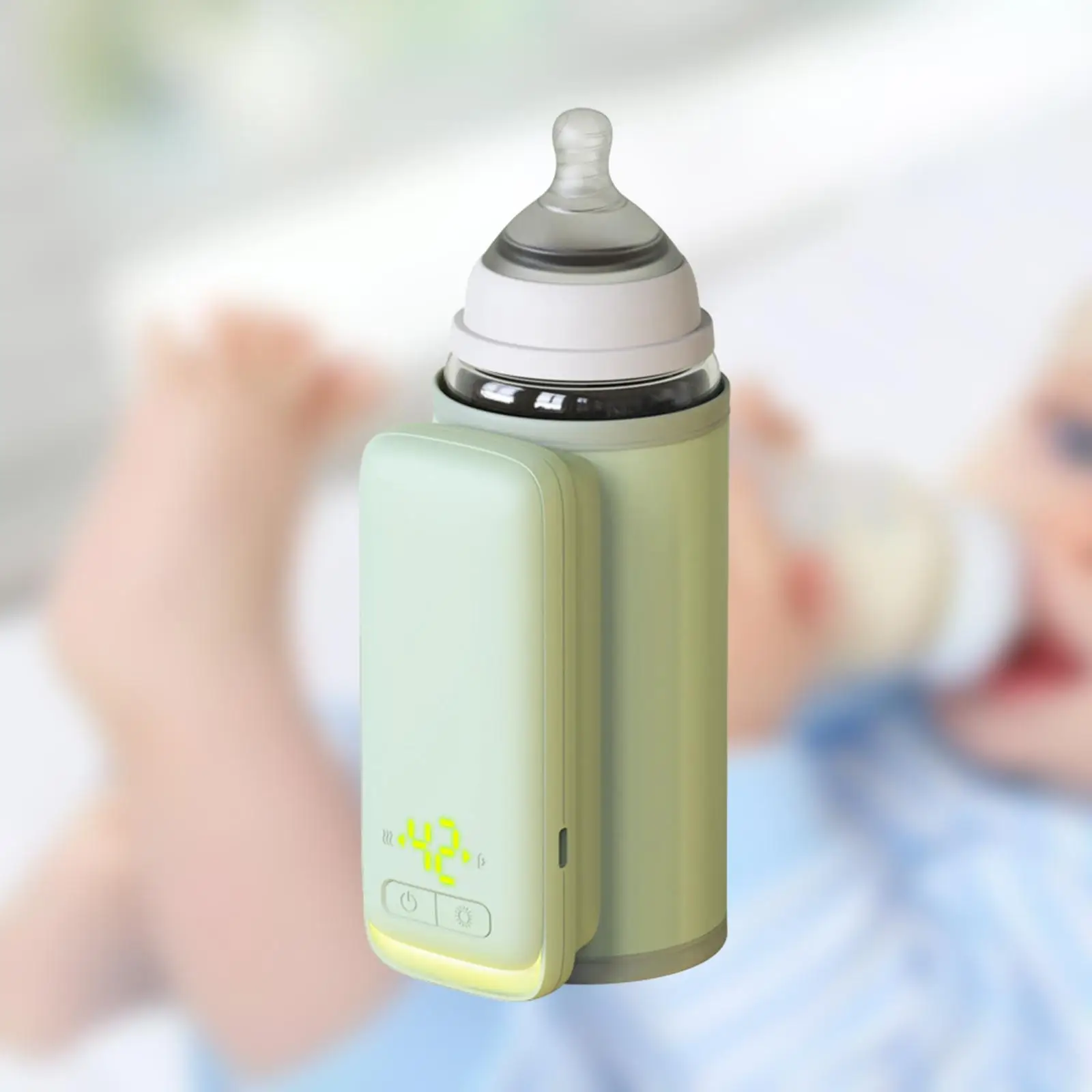 Baby Bottle Warmer Night Light Function Heating Sleeve Adjustable for Outdoor Activities Night Feeding Daily Use Picnics Travel