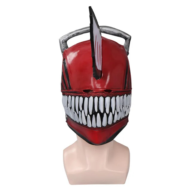 Anime Chainsaw Man Máscara de Látex, Máscara Bloody Pochita Denji, Capacete  Denji Homem Motosserra Para Halloween Cosplay Máscara Fantasia Festa