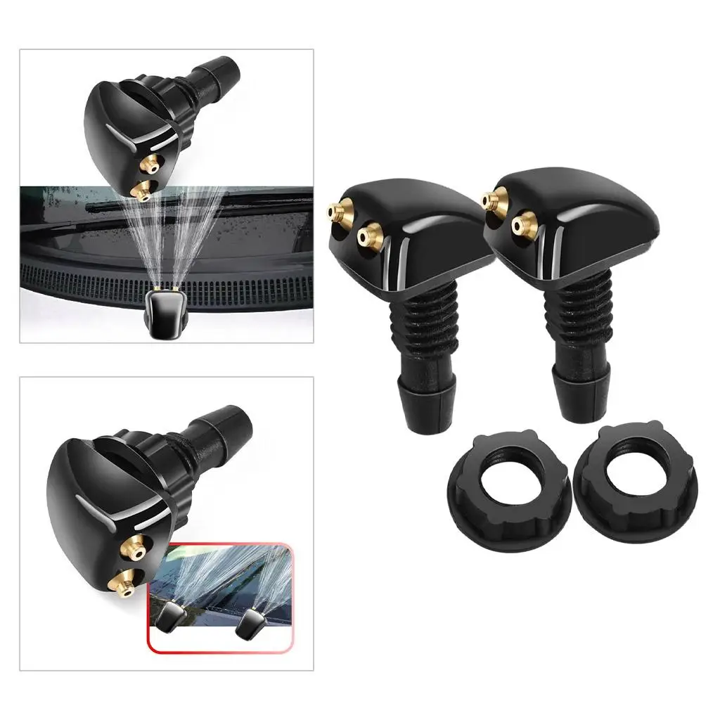 Windshield Washer Nozzles Universal Double Hole Sprayer Kit Fits for Car