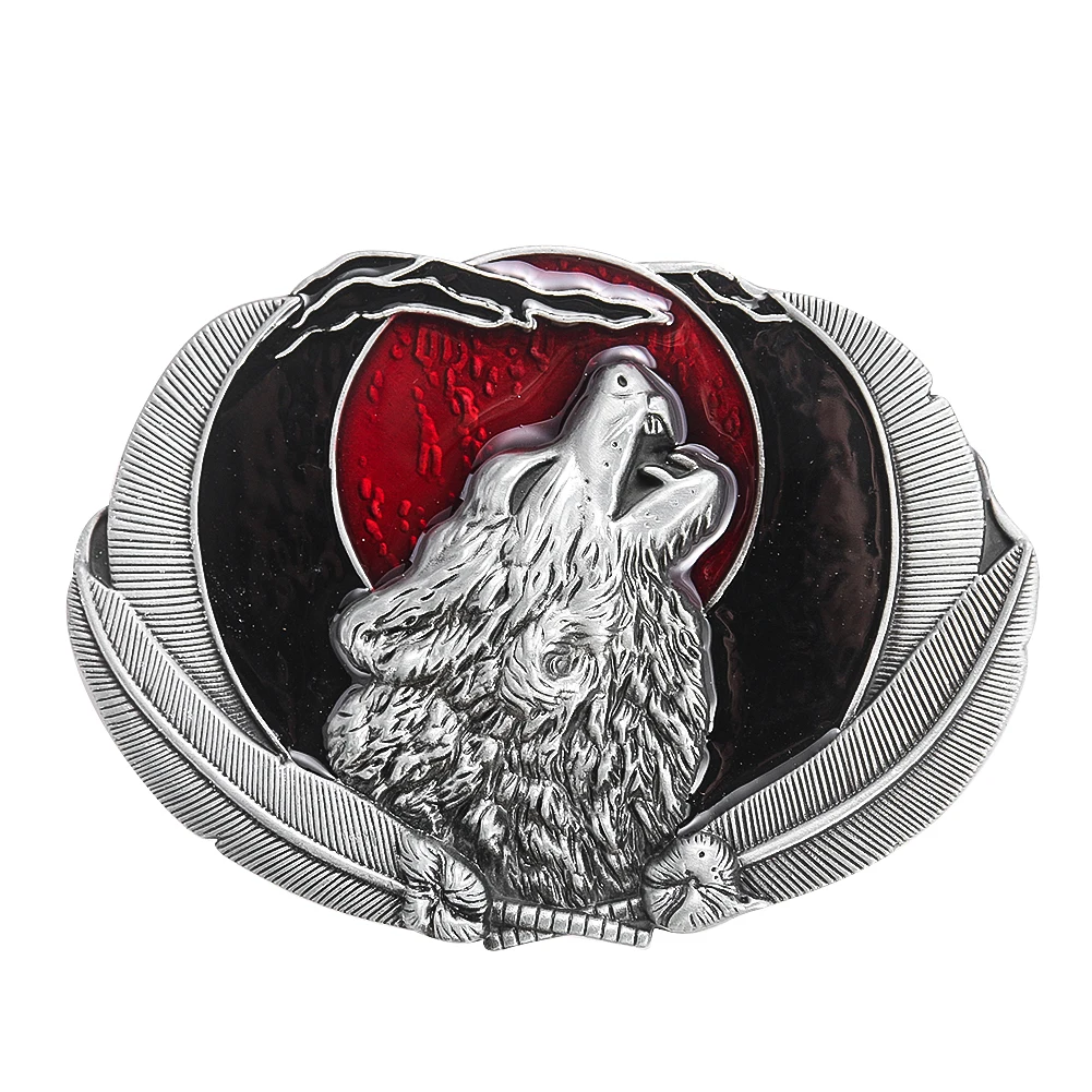 Mode Coole Wolf Kopf Growl Gürtel Schnalle Retro Western Cowboy Tiere Bund Schnalle männer Jeans Zubehör Täglichen Verschleiß Geschenk – Detail 1