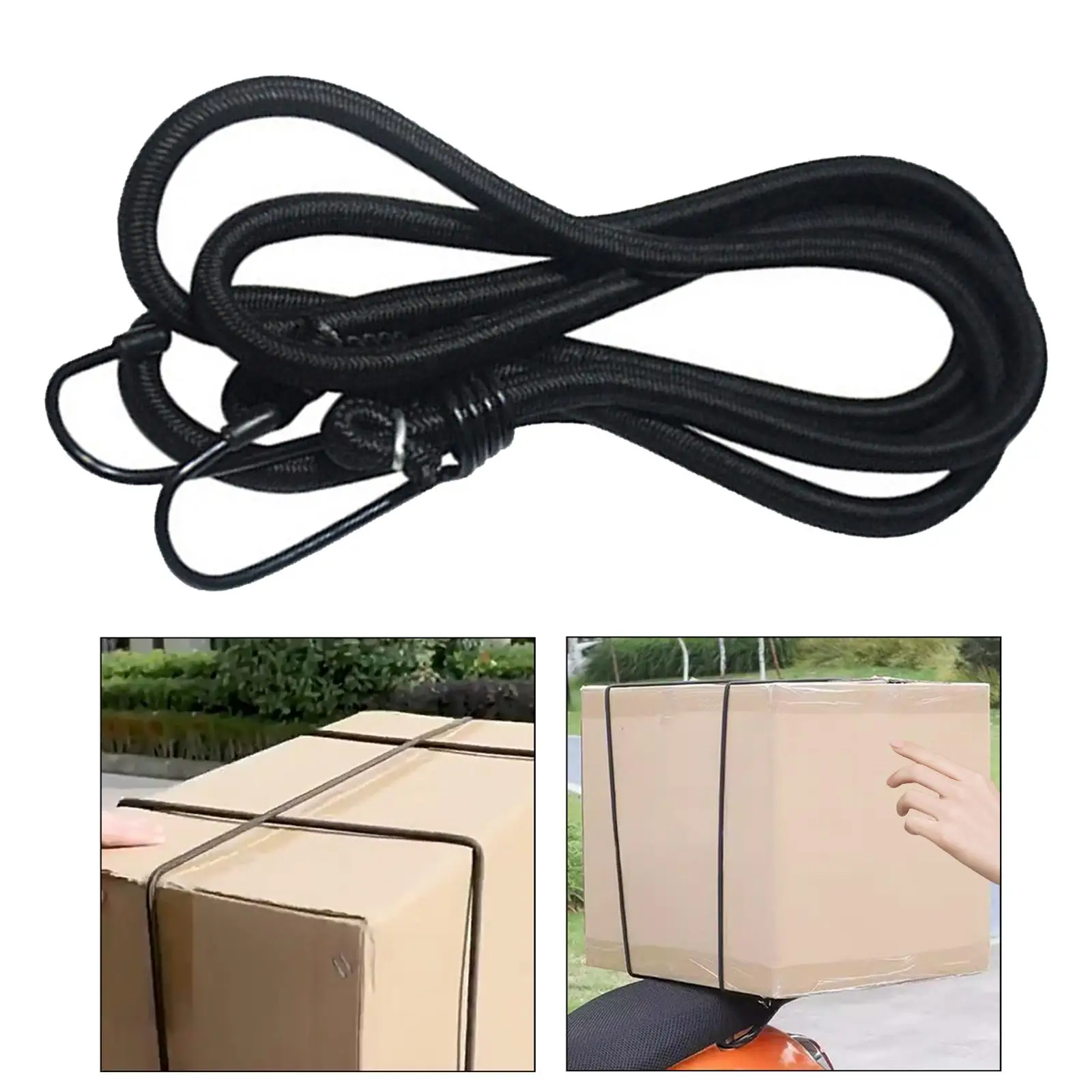 Bungee Cord Strong Elasticity 1.5M Long Convenient to Carry Easy to Install Tie Downs Straps with Hooks for Back Seat Tent Bike