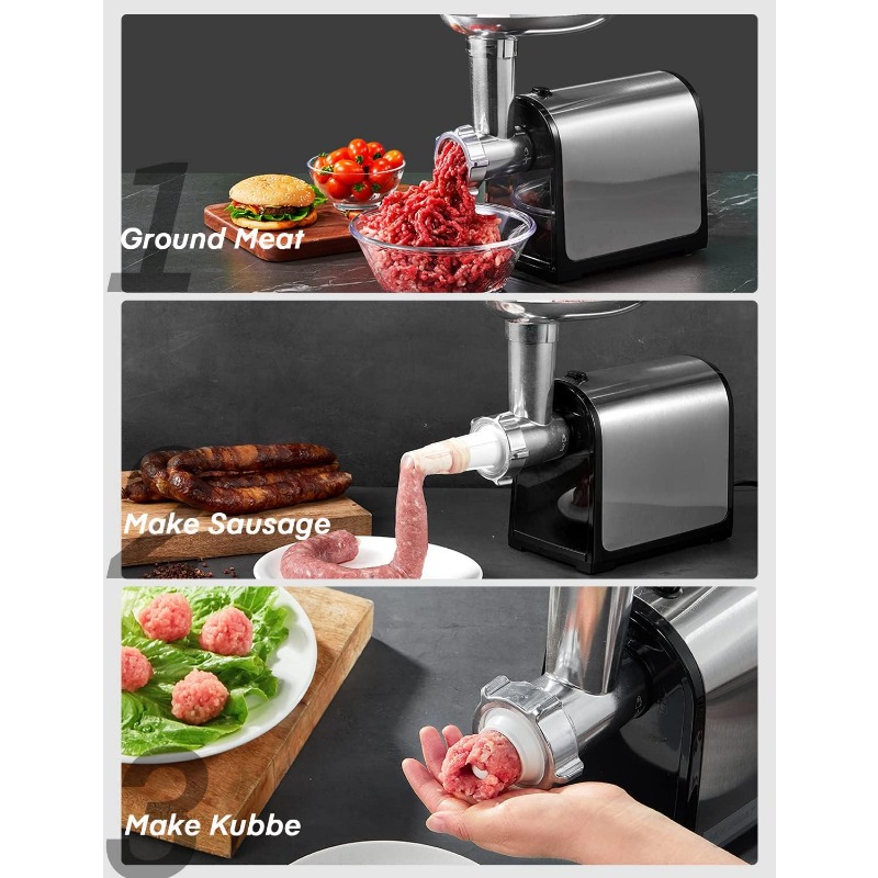 Title 3, Meat Grinder Electric, Stainless Steel, HOUSNAT...