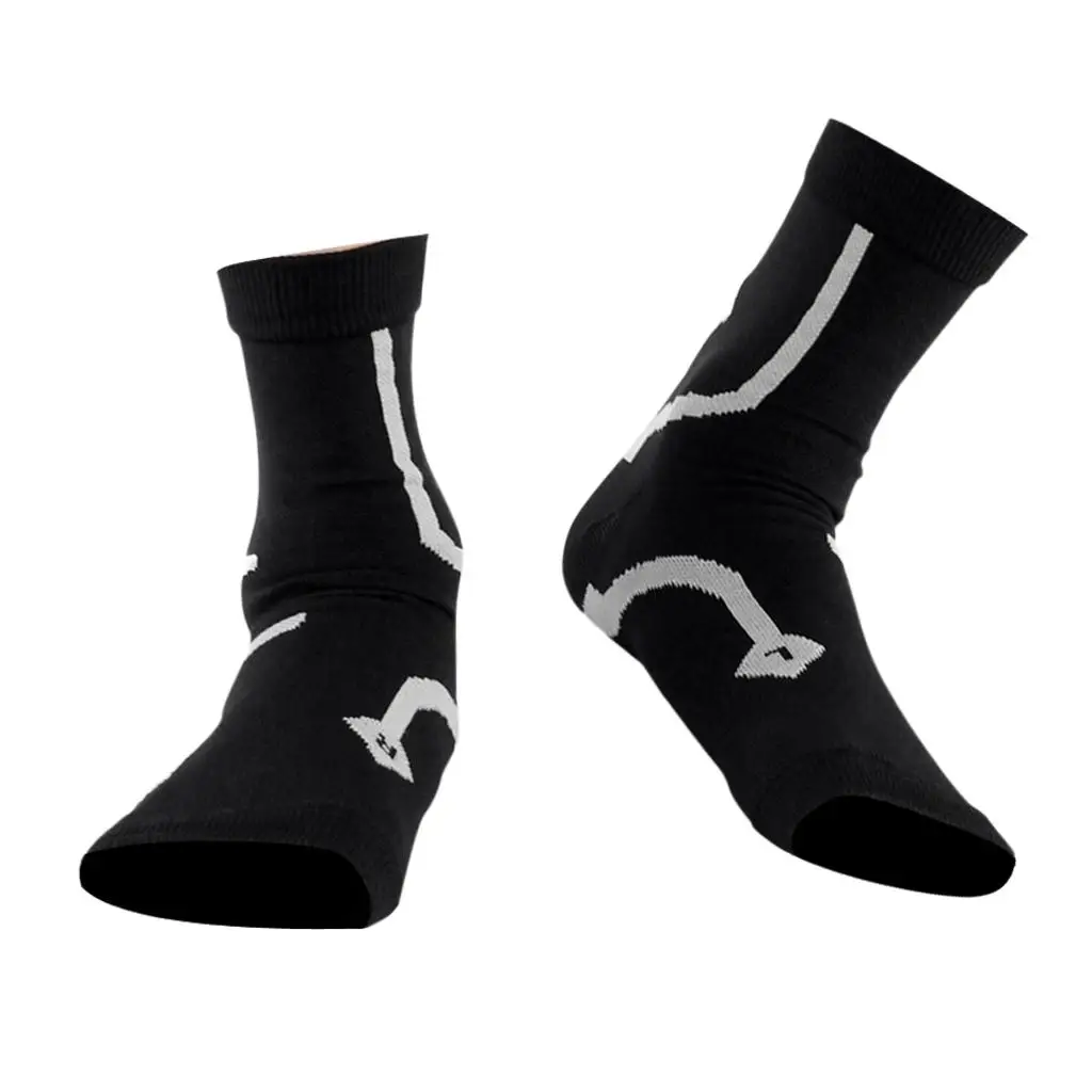 1 Pair Women Men Foot Compression Sleeve Sock Ankle Support Brace  for Running Jogging Basketball Sports