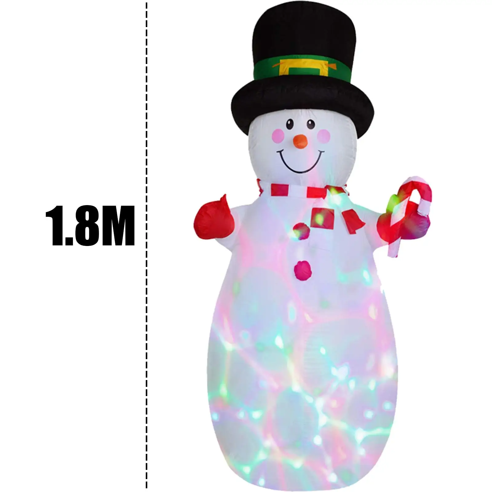 1.8 Meters Xmas Inflatable Snowman with Stakes Holiday Inflatable Snowman for Garden Lawn Holiday
