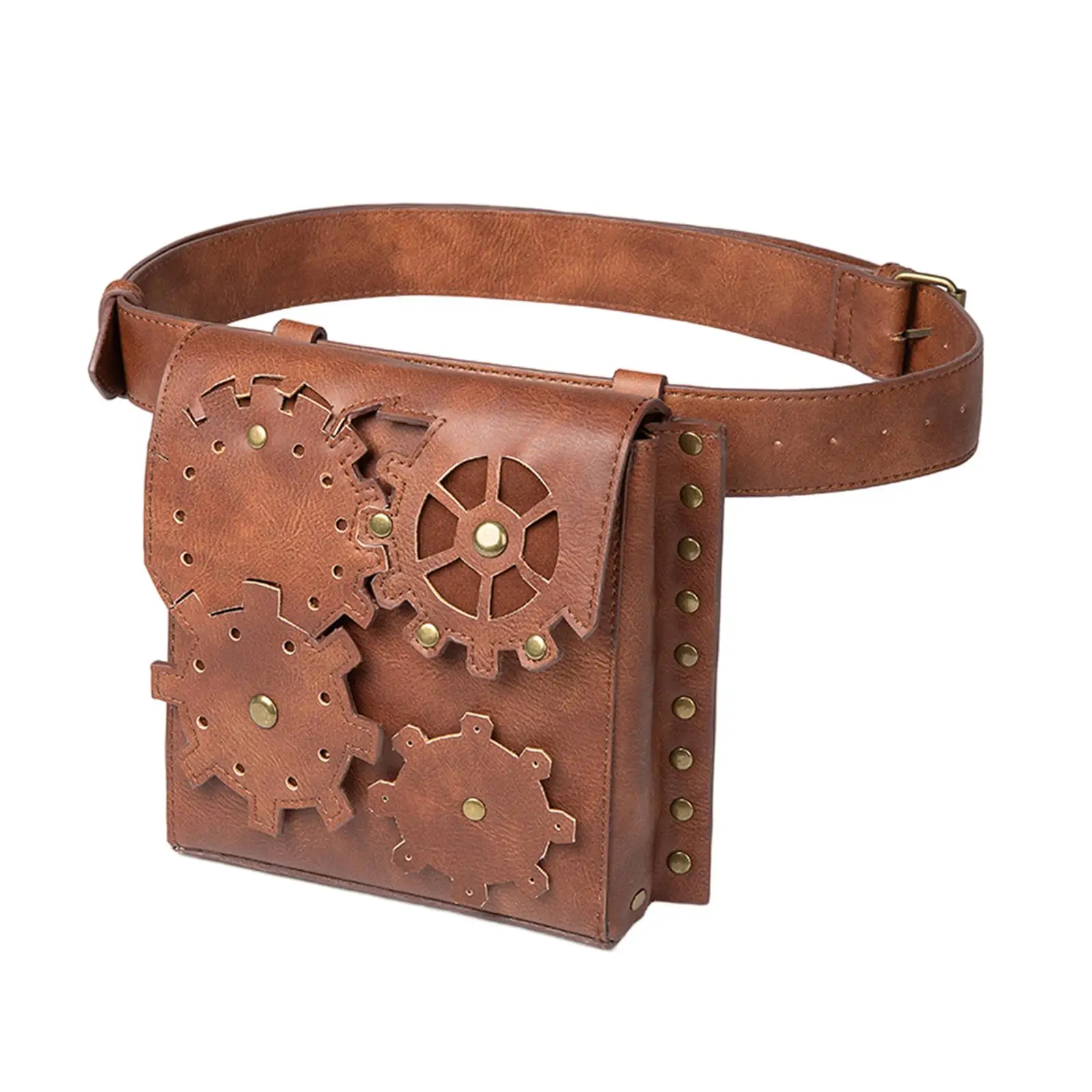 Medieval Belt Pouch Waist Pack Bag Fashion Wallet Leather Utility Belt Drop Fanny Pack for Running Outdoor Cosplay Riding