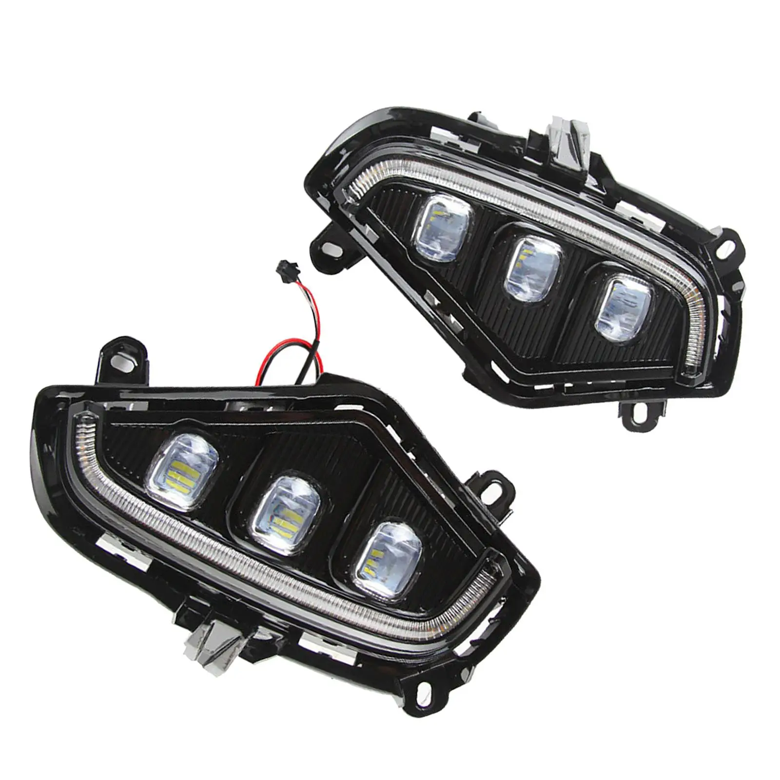 2x LED Daytime Running Light Acrylic Fog Lamps Fit for Replacement Accessories