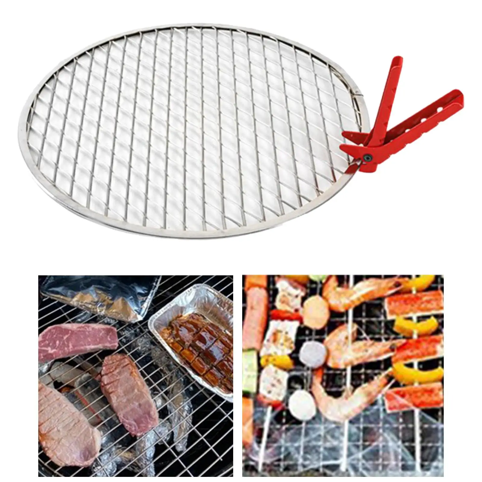 BBQ Grill Pan, Non Stick Roasting Barbecue Grill Pan, Round Grill Set for Indoor Outdoor Camping BBQ
