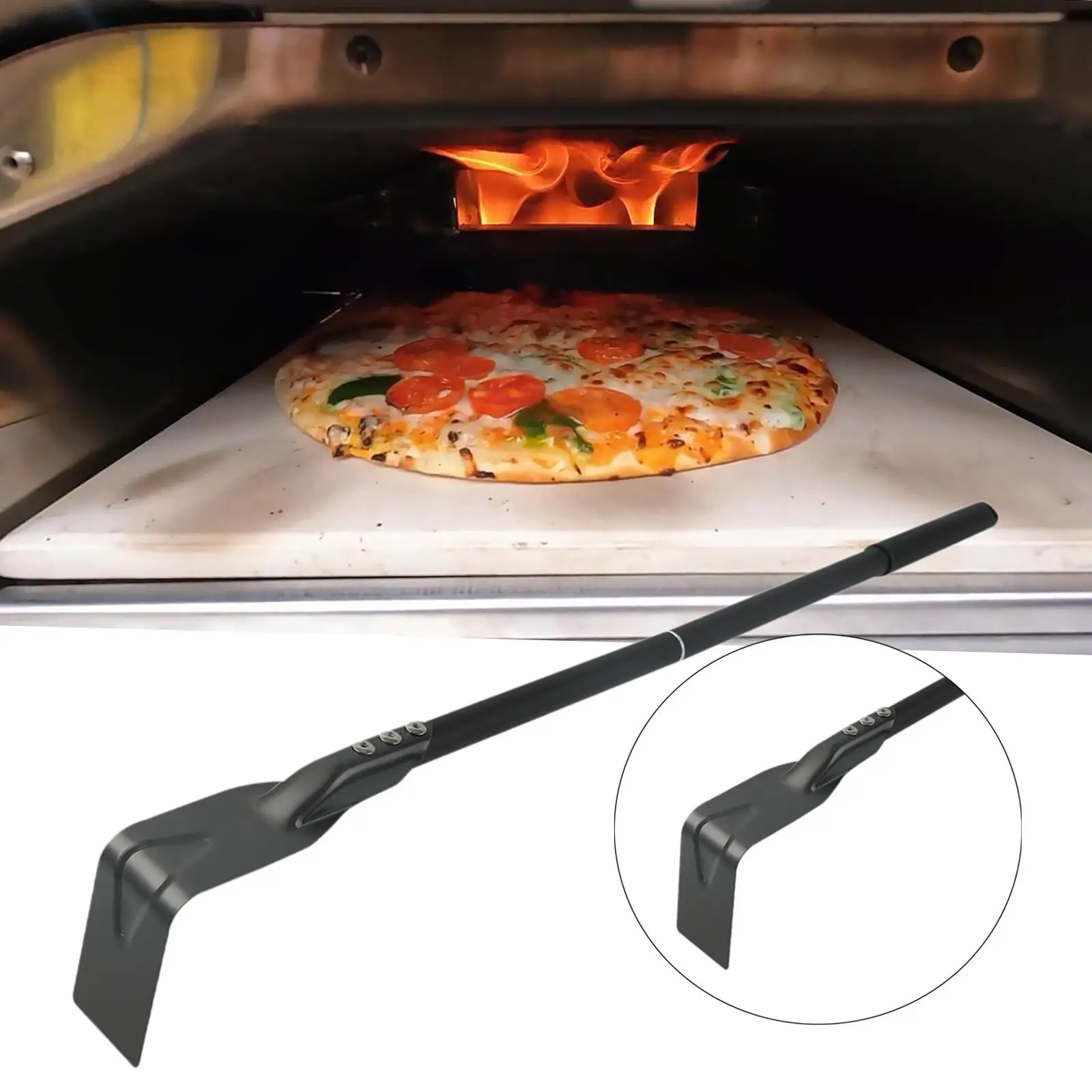 Pizza Oven Hook Ash Shovel Long Handle High Temperature Resistant Kitchen Utensils Scraper Ash for Outdoor Grill