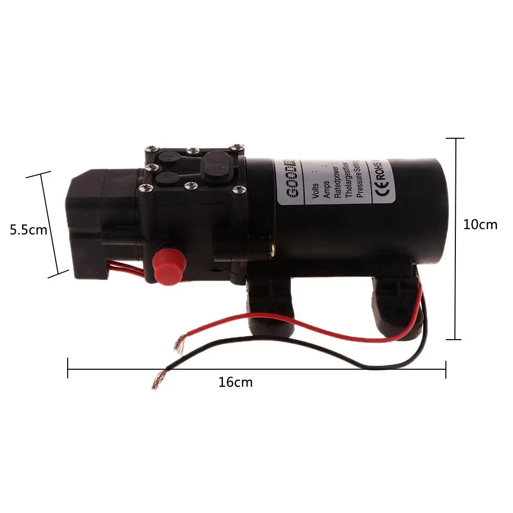 DC12V 87PSI 4L/min Agricultural Electric Micro High Pressure Diaphragm Water Sprayer Water Pump for Car Washing yard fountain