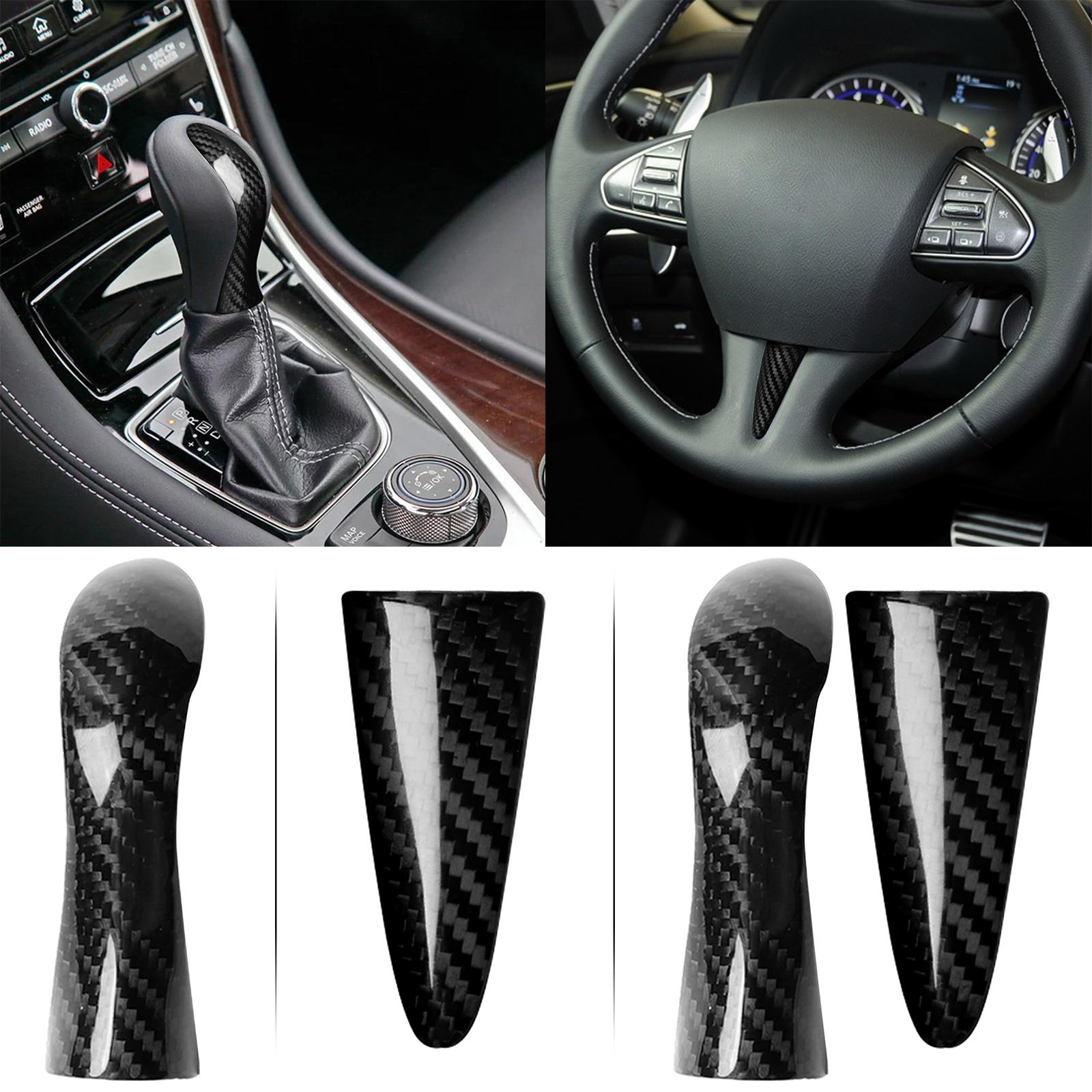 Carbon Fiber Interior Trim Cover Car Cover Sticker Adhesive for Q50 Q60