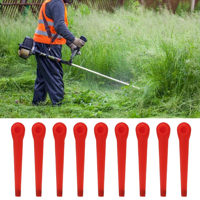 100 Lame In Plastica Rosse Per Decespugliatore Senza Fili - Ricambio Per Tagliaerba
