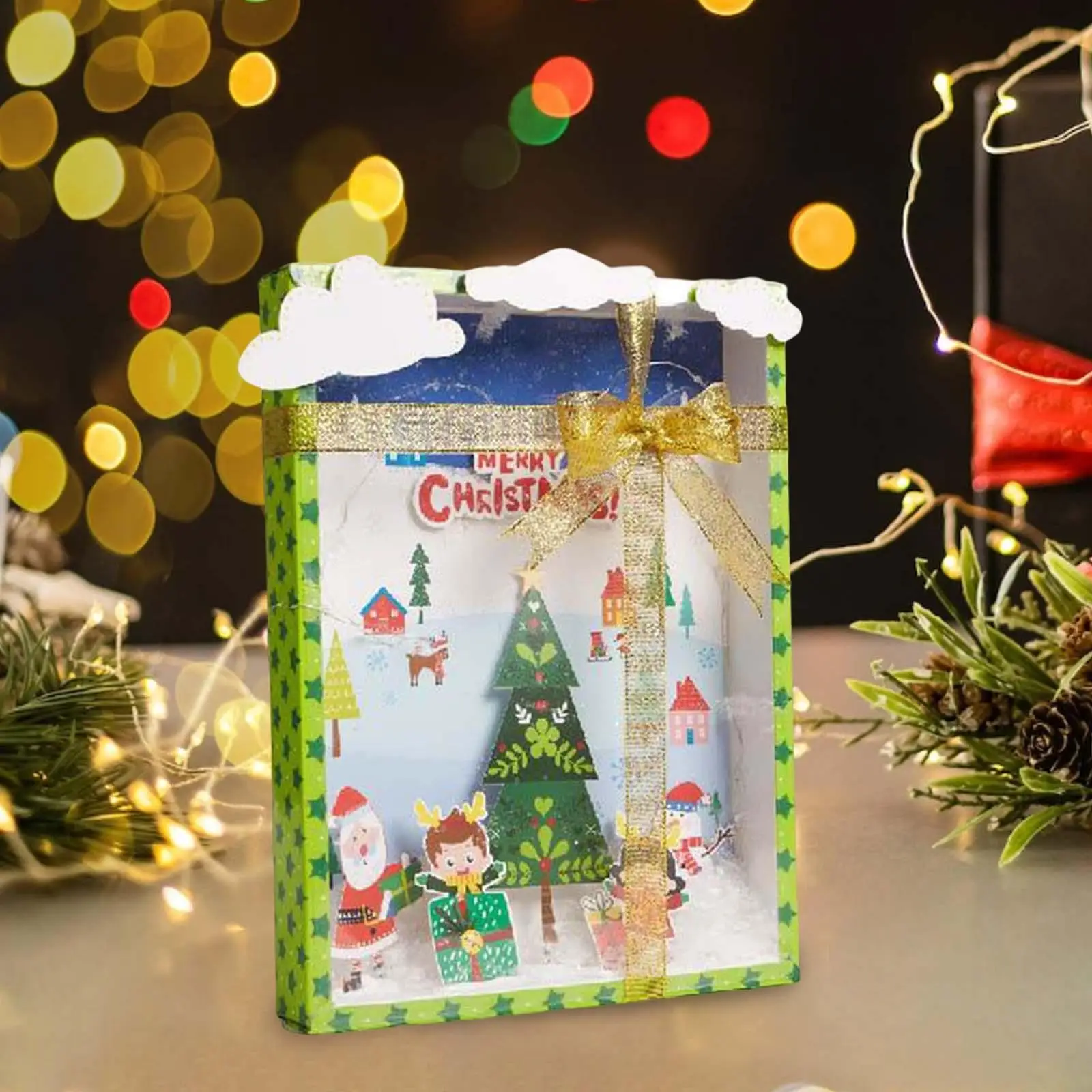 Lighted Gift Boxes light up Atmosphere Presents Cute Shopping Mall Ornament Case for Christmas Children Girls Boys Xmas Tree