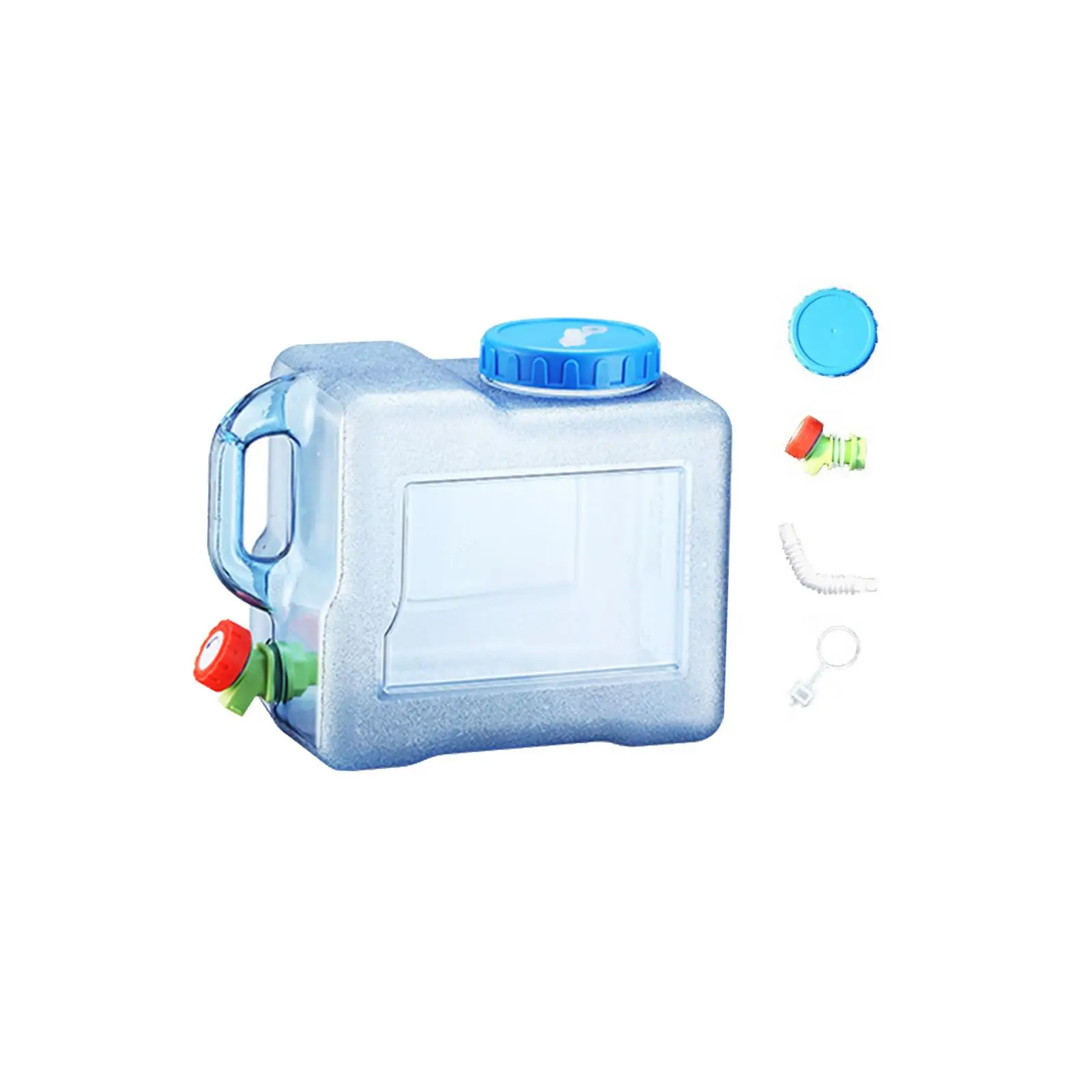 Camping Water Tank Water Storage Container Multipurpose Food Grade PC Material Water Jug Transparent Blue for Washing Hands