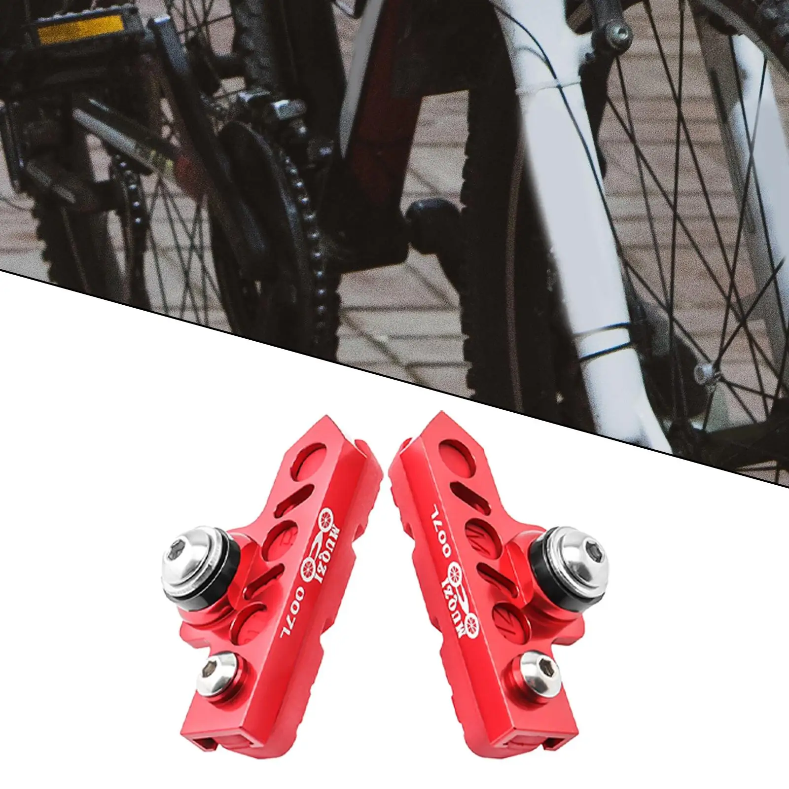 2 Pieces Durable Brake Blocks Shoes Drawer Type Bicycle Brake Pads Anti-Skid MTB BMX Bikes Replacement for Mountain Road Bike