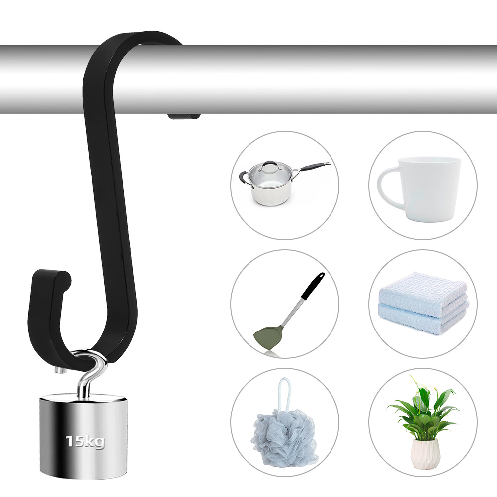 Description Picture 6 of item12Pcs S Hooks Metal S Shape Hooks Heavy Duty 304 Stainless Steel Flat Hooks S Shape Hangers For Hanging Plants Pots Pans Closet