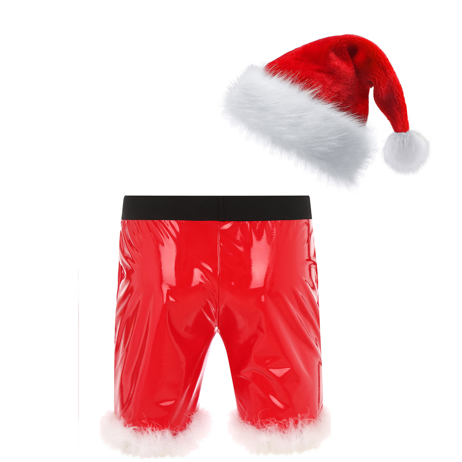 Männer Weihnachten Kostüm Sexy Dessous Set Elastischer Bund Santa Claus Boxer Briefs Shorts mit Hut Karneval Weihnachten Party Clubwear – Detail 26