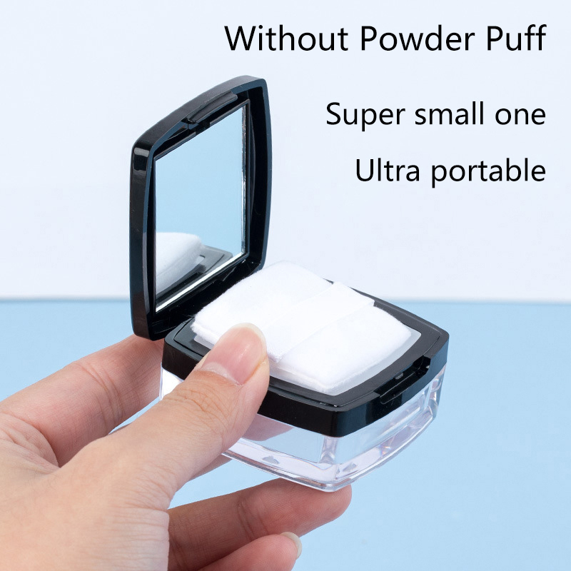 Description Picture 2 of item6g Plastic Loose Powder Jar With Sifter Empty Cosmetic Container Black Matte Cap Makeup Compact Portable Loose Powder Box