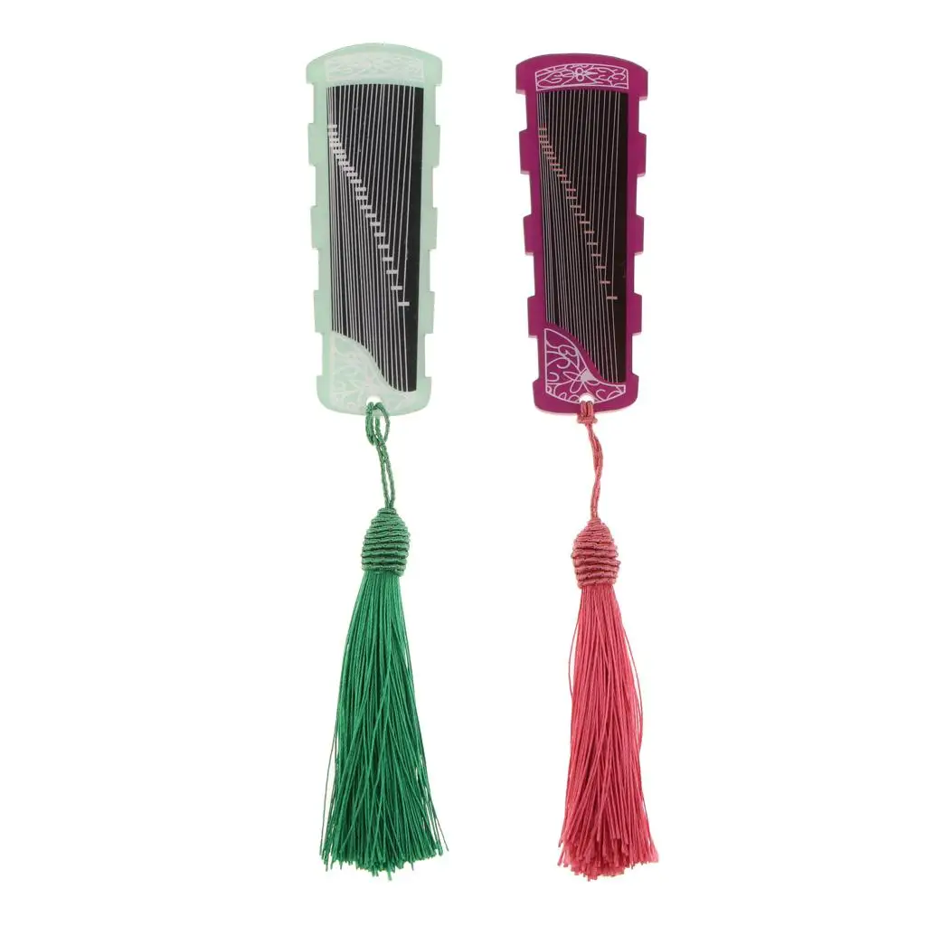 Guzheng Pick Chinese Zither Nail Tape Storage Tool with Tassel Design 2pcs