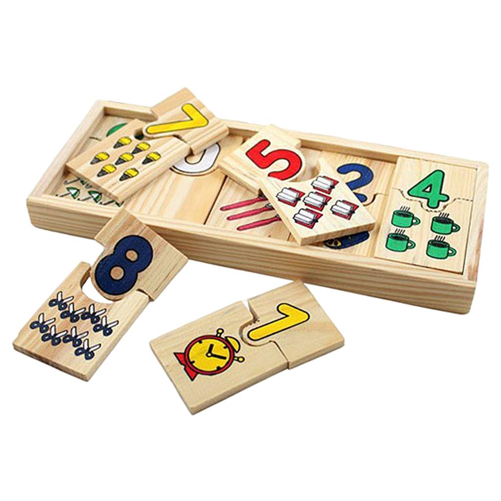 Self-Correcting Number Puzzles Developmental Toys Wooden 20 Pieces, Great Gift for Girls and Boys -  3, 4, 5 Year Olds