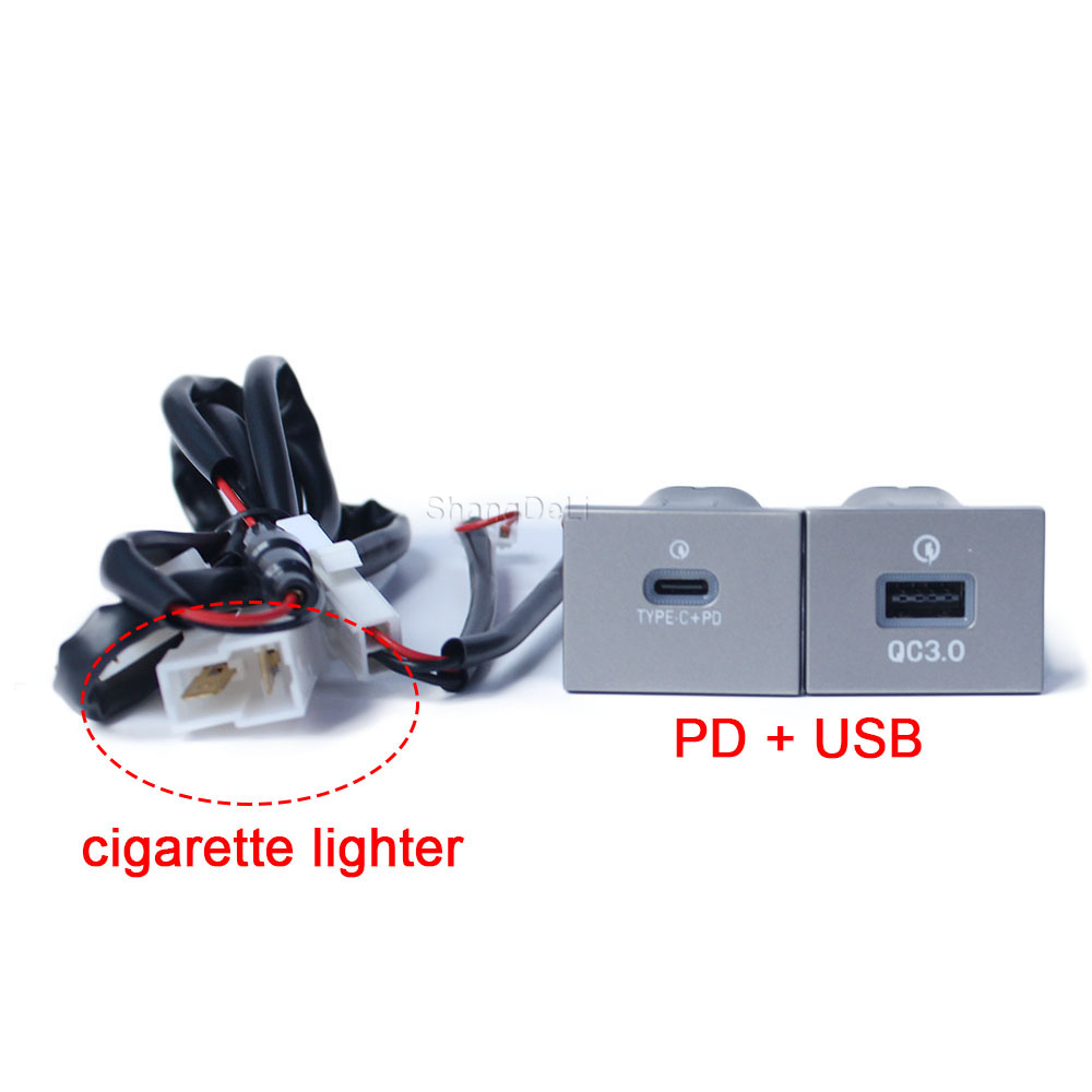 Auto Doppel USB QC 3,0 PD Interface Lade Buchse Schnell Flash Telefon Ladegerät Adapter Für Ford Focus MK2 2004-2011 zubehör – Detail 5