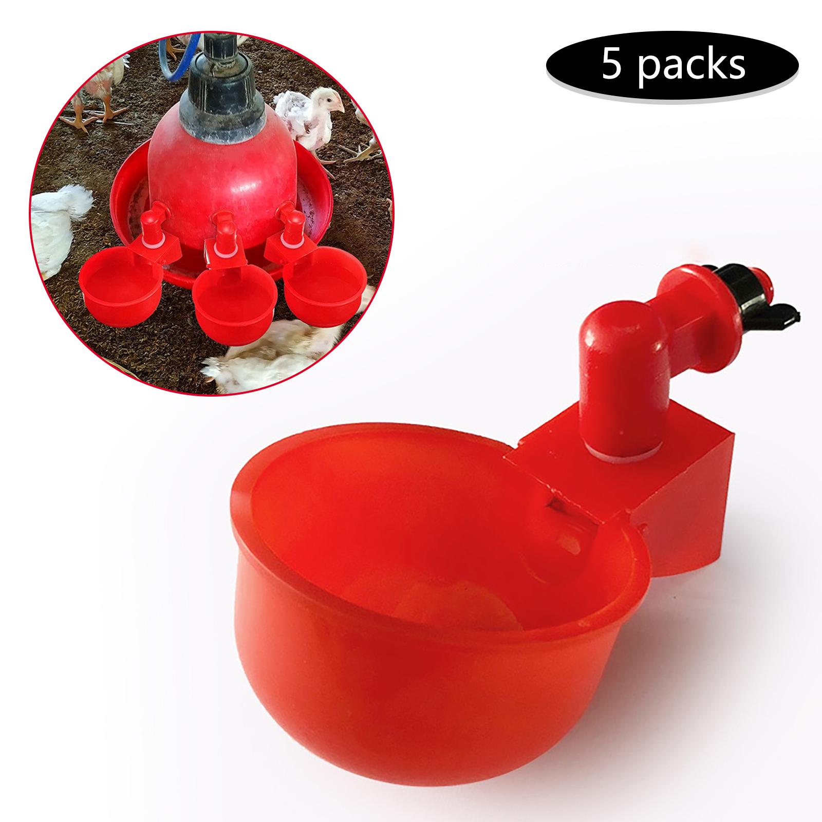 5PCS Automatic Poultry Water Drinking Cups Drinker for Bird Chicken Fowl Chick 