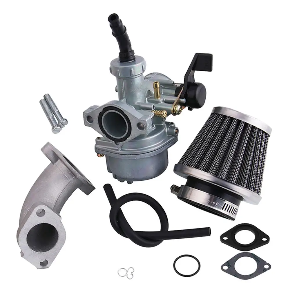 PZ22 Carburetor Assembly with 37mm Motorcycle Air Filter for Chinese 110cc 125cc Dirt Bike Scooter Go Karts ATV Quad