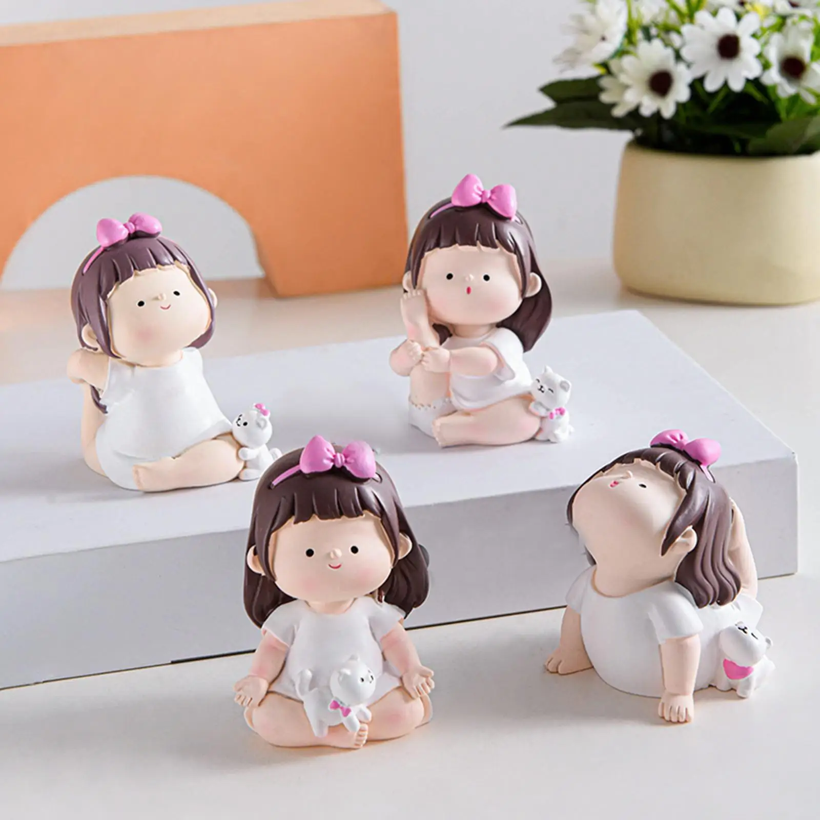Lovely Girl Yoga Pose Statues Sculpture Resin Crafts Figurines Office Decors