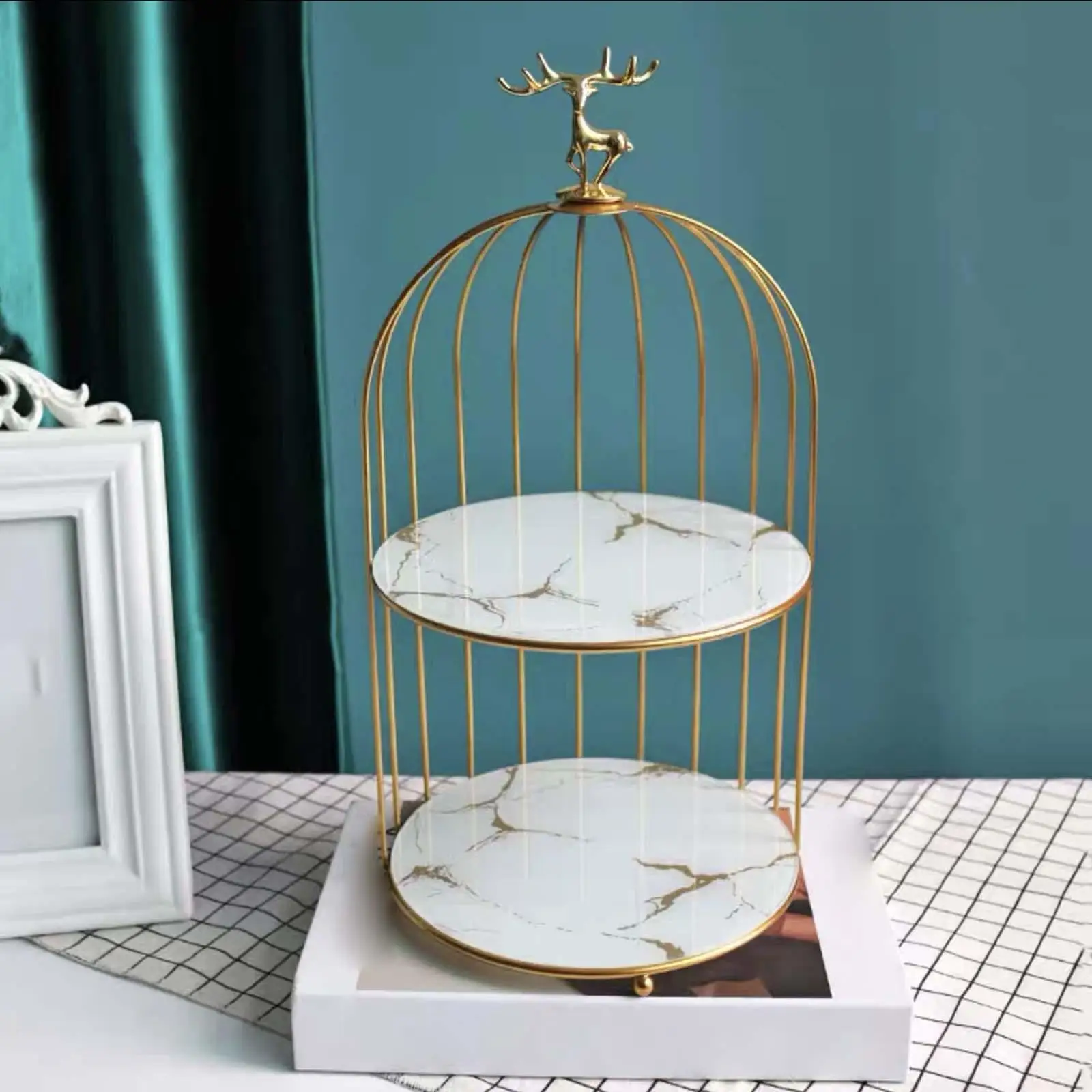 Bird Cage Makeup Organizer Skin Care Products Bathroom Cosmetic Storage Rack