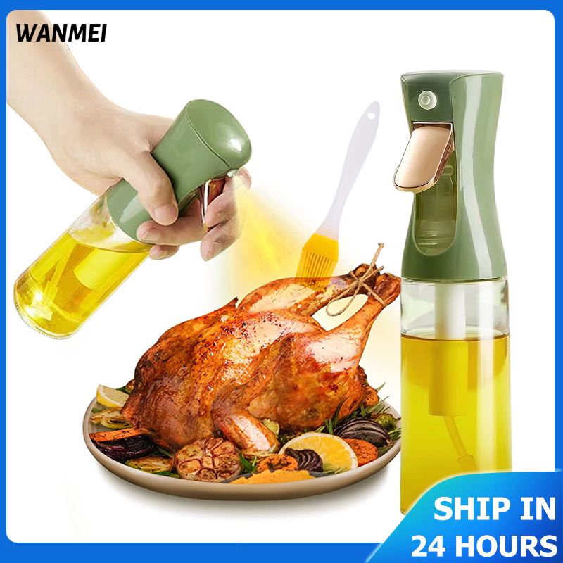 Best of 220ml Oil Glass Spray Bottle 1 / 2pcs Set Olive Oil High Temperature Resistance Spray Bottles Oil BBQ Kitchen Air Fryer Cooking Reviews & Tips