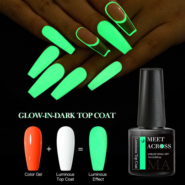 MEET ACROSS 7ml Yellow Red Green Fluorescent Gel Nail Polish Neon Luminous  Gel Vernis Semi Permanent Nail Art UV LED Gel Varnish - AliExpress