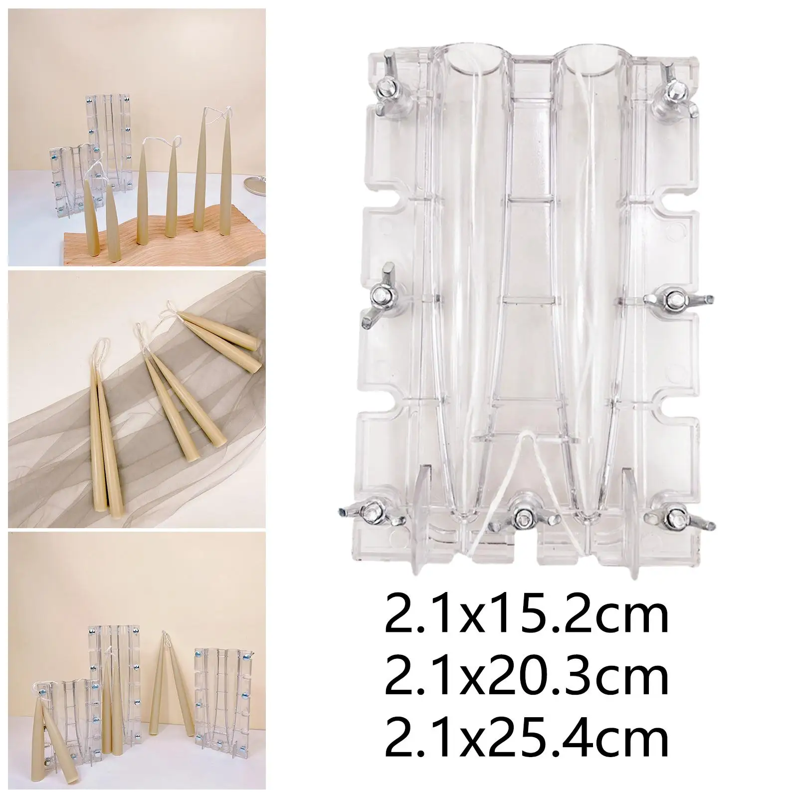 Taper Candle Mold Pillar Candle Molds Transparent for Dinner Wedding Church