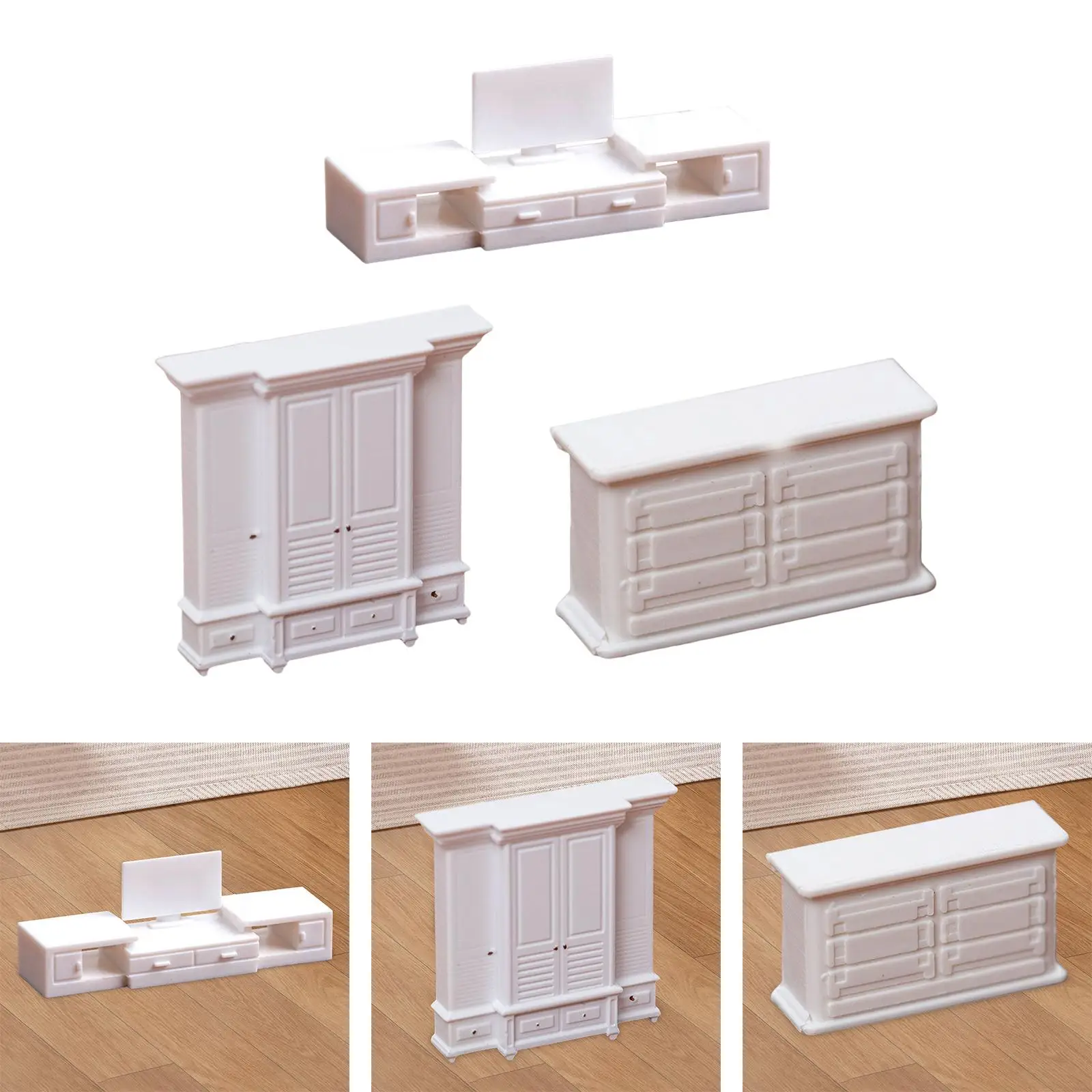 Dollhouse Furniture Realistic Miniature Bedside Table Mini Furniture Model for Photo Props DIY Scene Ornament Diorama Layout