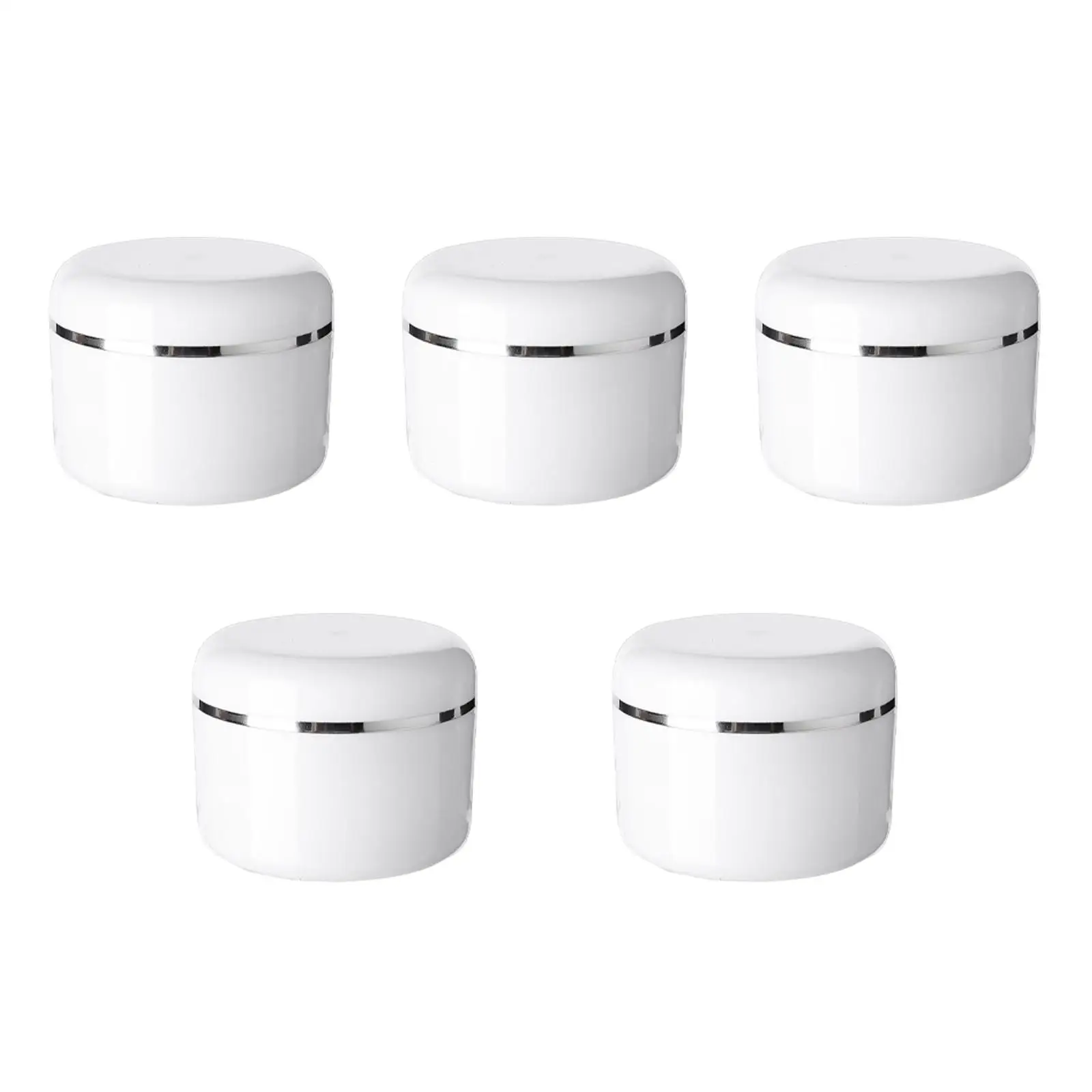 Set of 5 Empty Cosmetic Jars for Homemade Makeup and Facial Lotions
