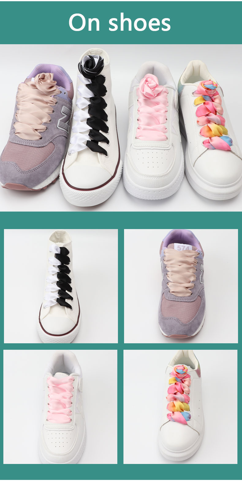 New Ribbon Sneakers Laces Satin Candy Color Double Sided Polyester Smooth 2cm Wide Women Shoes Shoelace Silk Wide Flat Web Lace