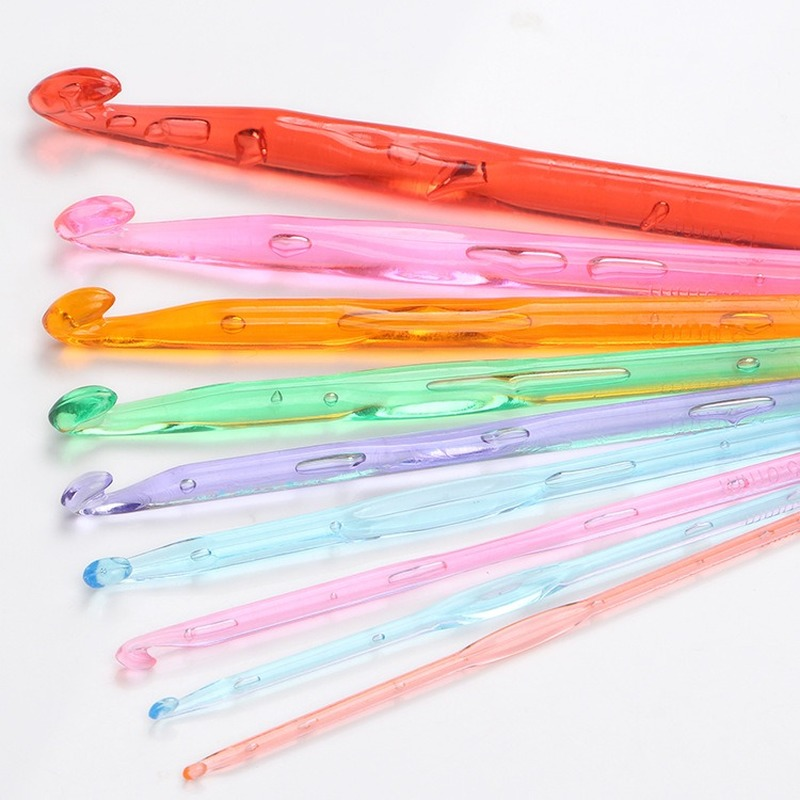 9 Stücke Kunststoff Häkelnadeln Acryl Stricknadeln Weben Häkelnadel DIY Nähwerkzeuge 3-12mm – Detail 3