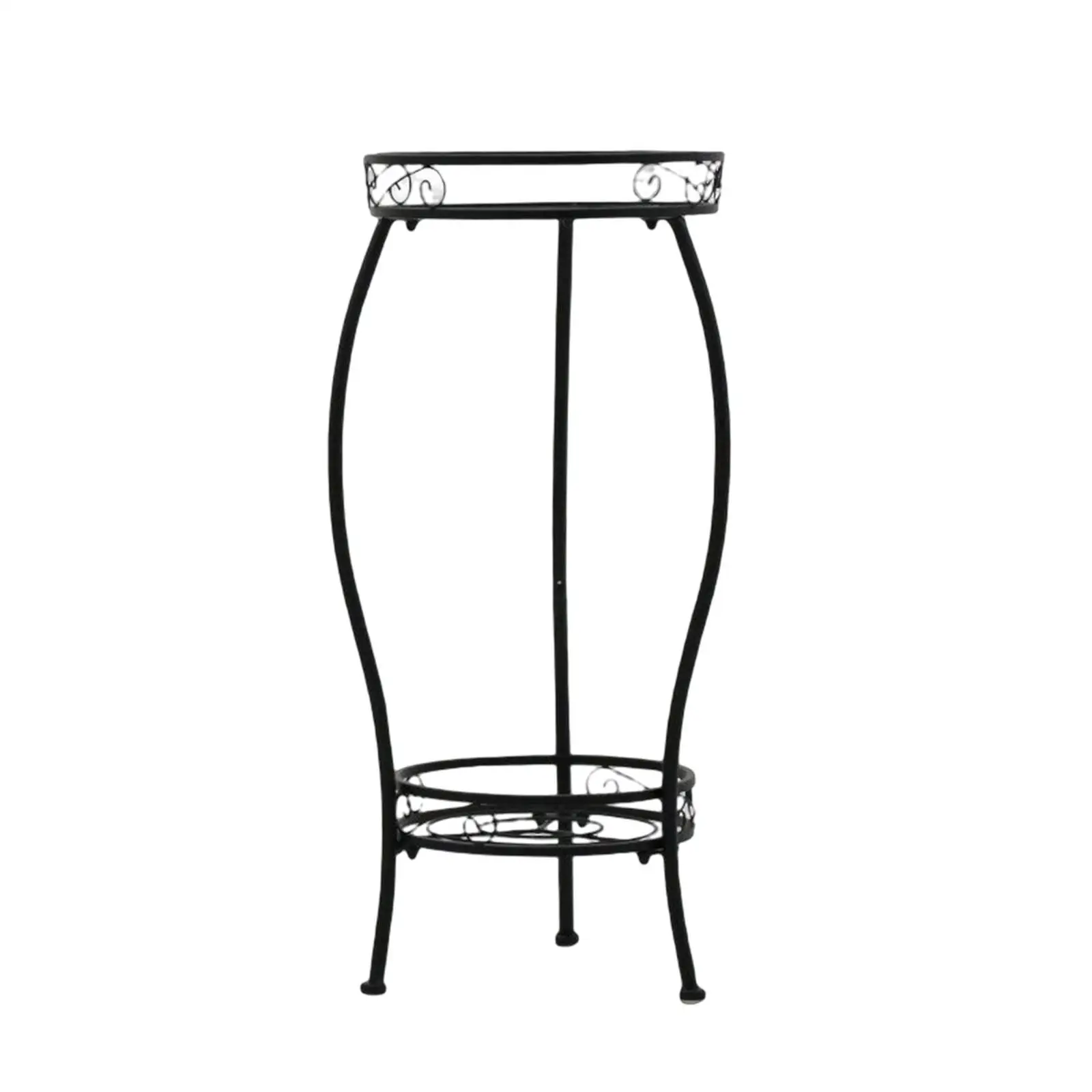 Flower Pot Stand Wrought Iron Potted Display Shelf Flower Pot Holder 2 Tier Flower Rack for Living Room Corner Indoor Outdoor