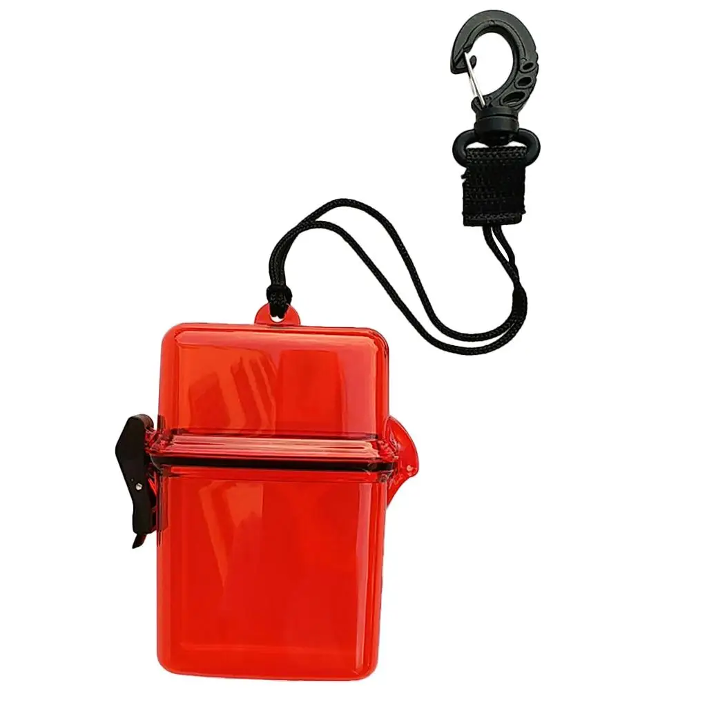 Scuba Diving Kayaking Waterproof Dry Accessories Container Case & Rope, Clip for Money, ID Cards, License, Keys