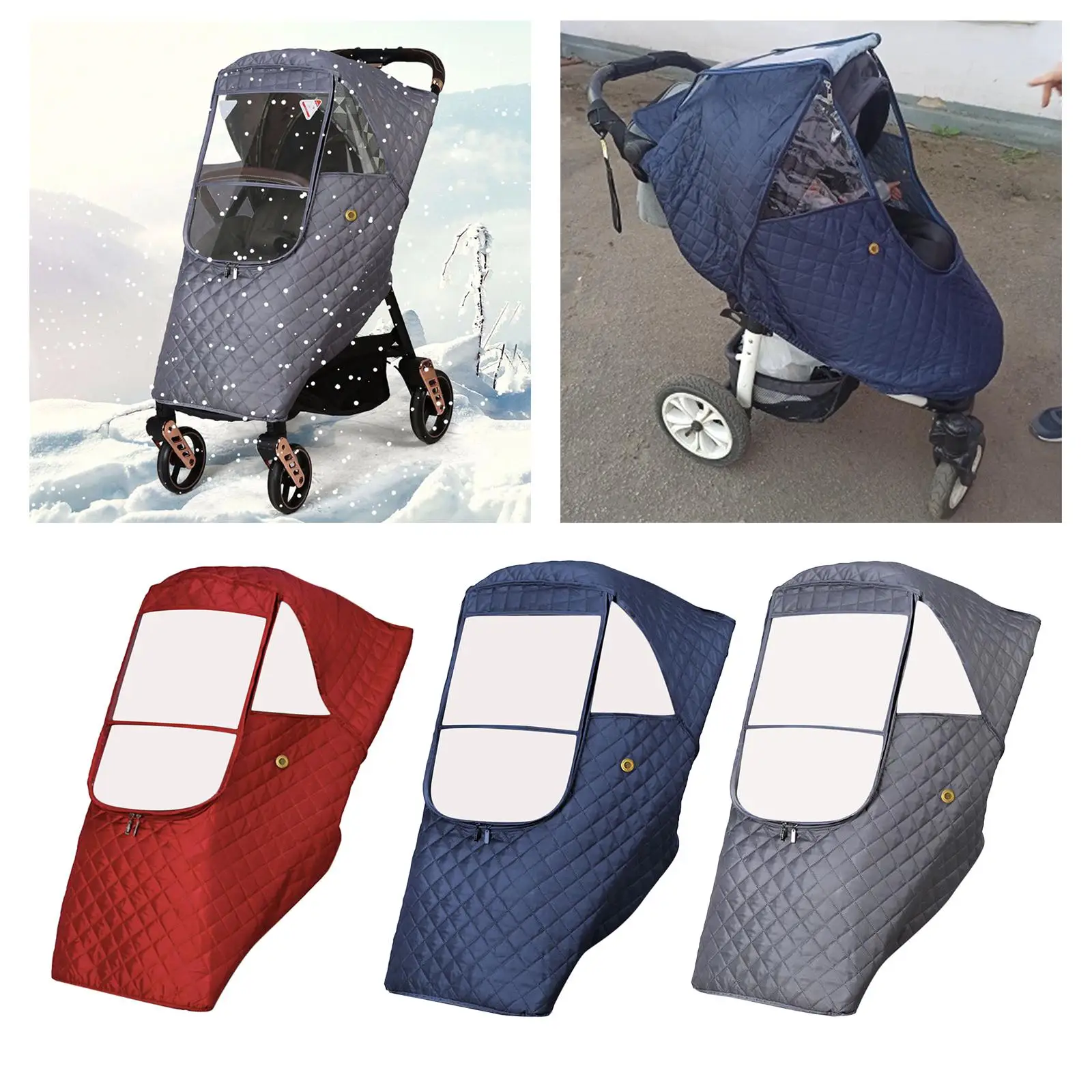 Winter Thicken Stroller Rain Cover Waterproof Protector Full Cover for Pram