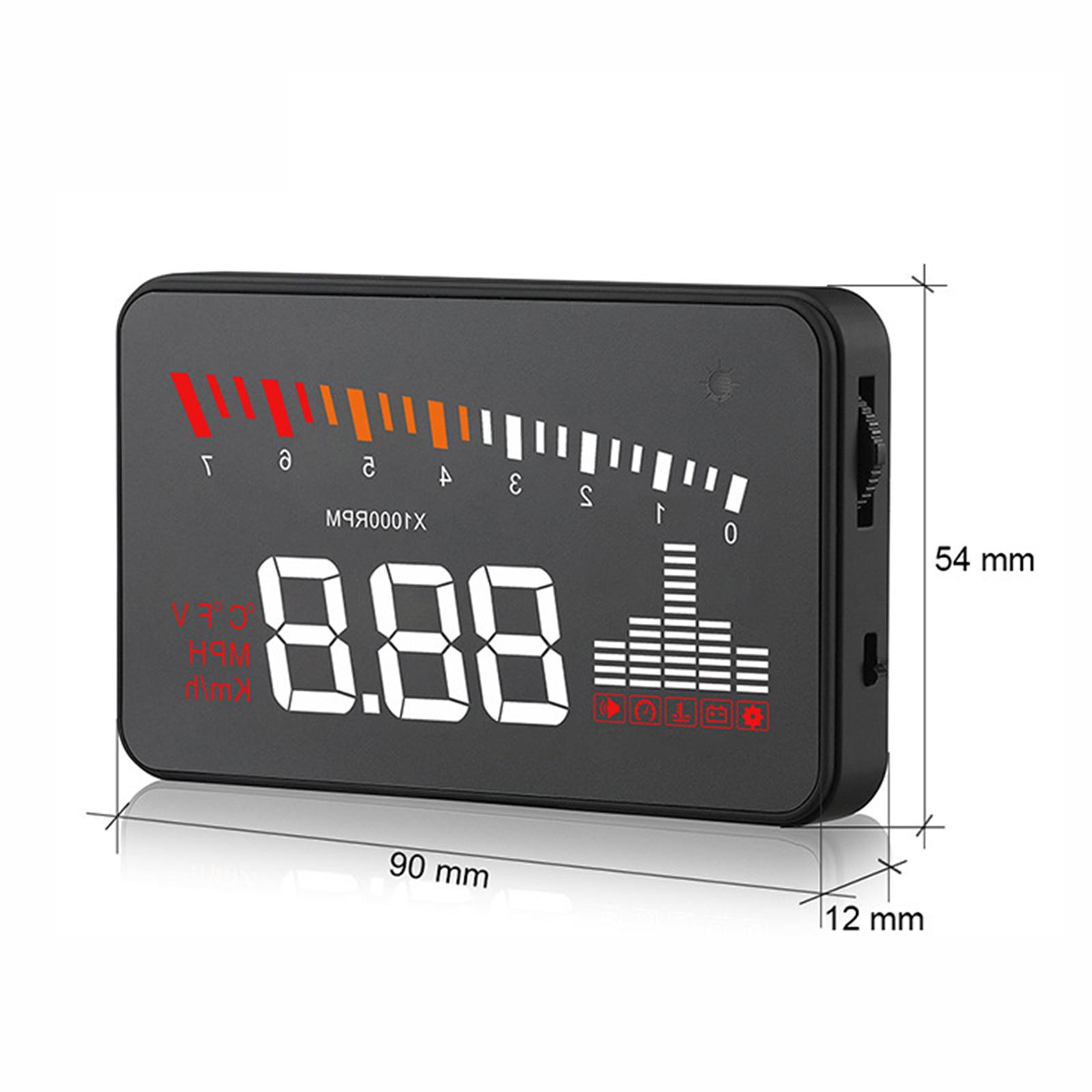 Car Heads up Display LED Brightness Adjustment Speedometer Head up Projector