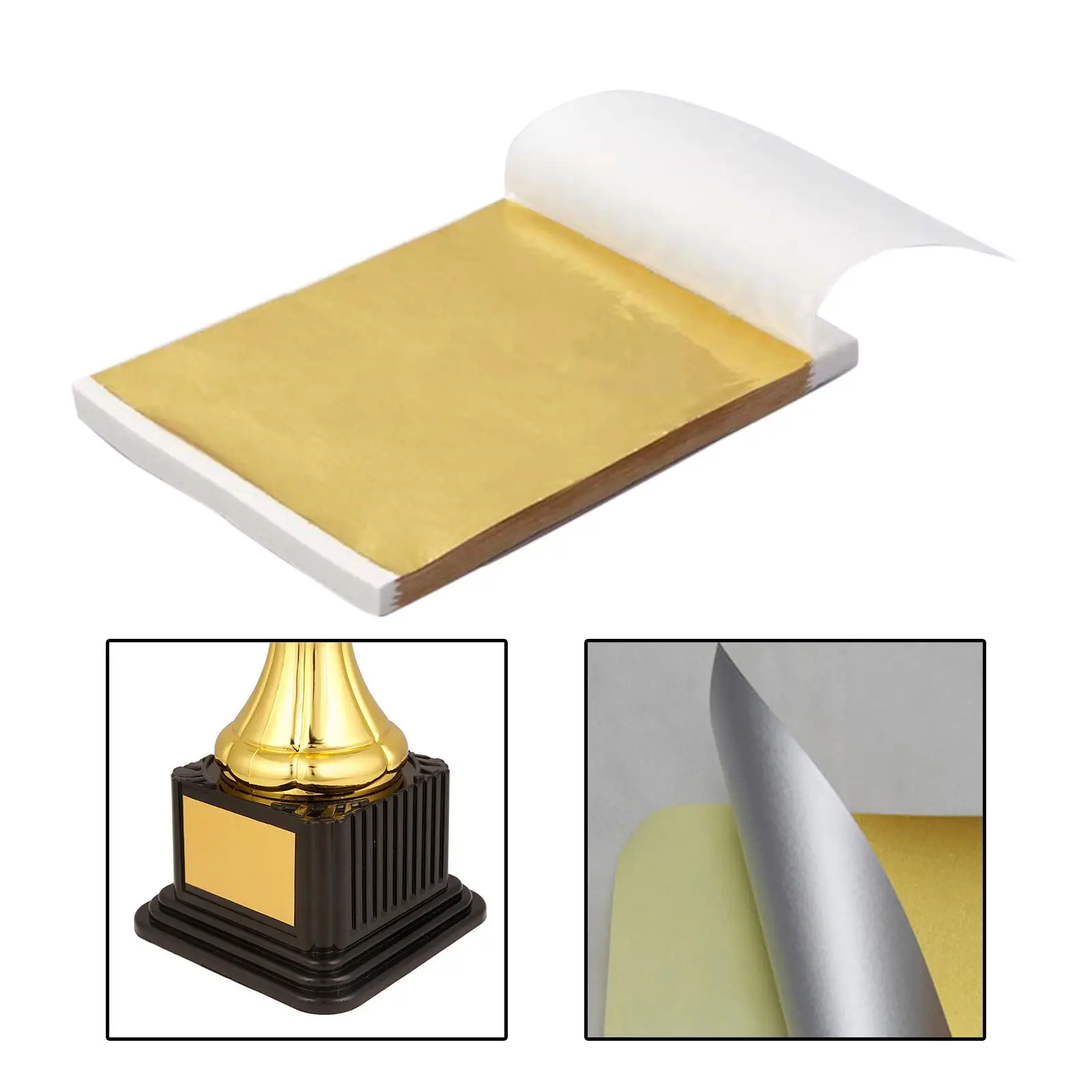 100x Gold Sheets Golden Aluminium Foil Candy Wrappers Foil Paper for Art Craft Work Makeup SPA Gift Basket Decoration