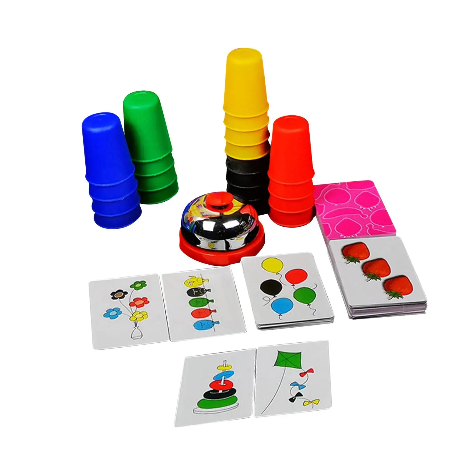 Speed Stacking Cups Set with Picture Cards Funny Quick Cup Games Stacking Cups Games for Adults Boys Girls Children Teens
