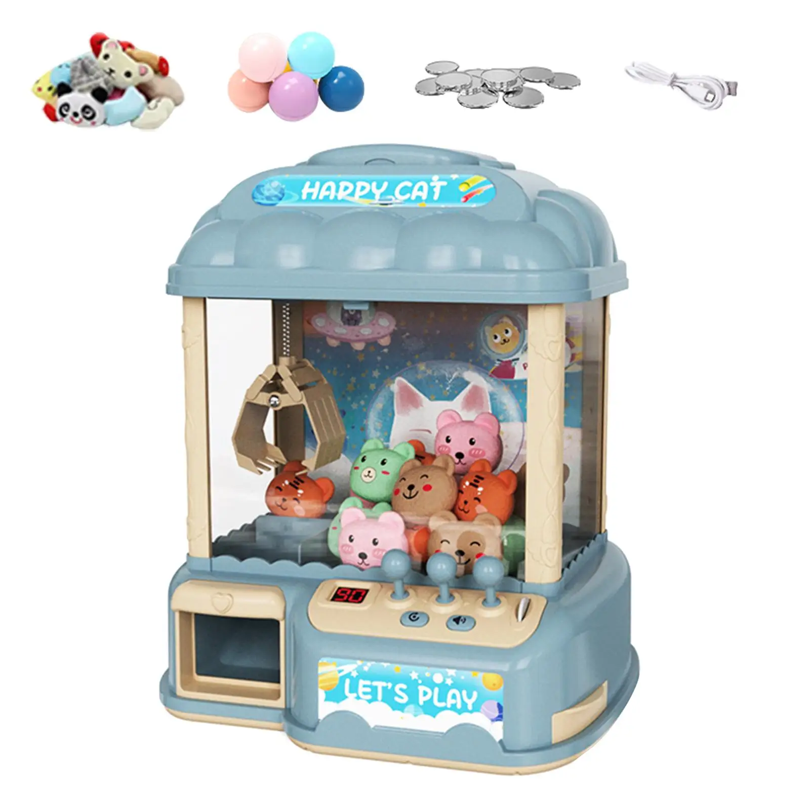Claw Machine with 20 Capsule Mini Vending Machine for Adults Boys Girls Kids