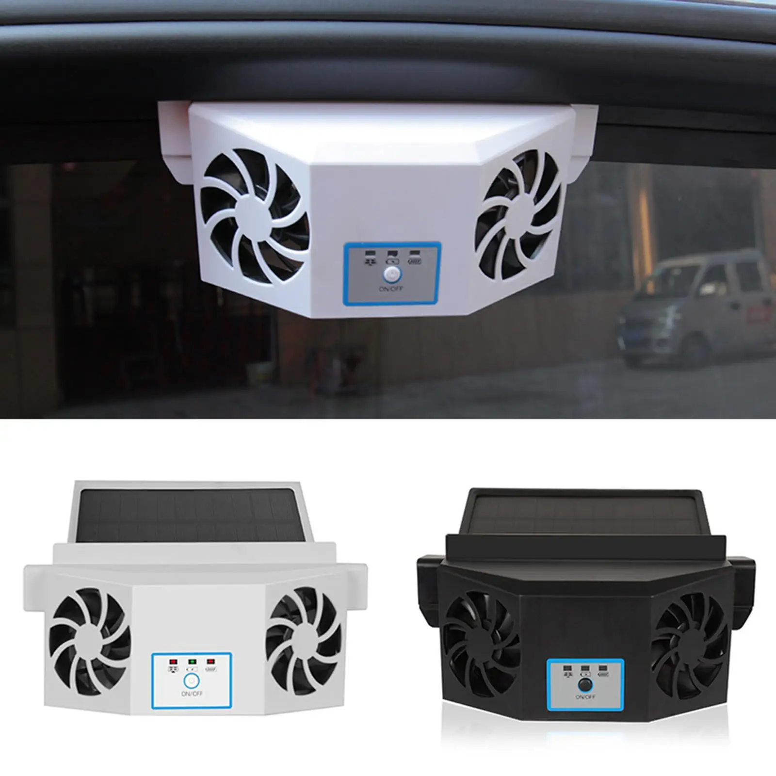 Automotive Window Windshield Solar Power Car Exhaust Fan Car Ventilation Fan for General Types of Cars