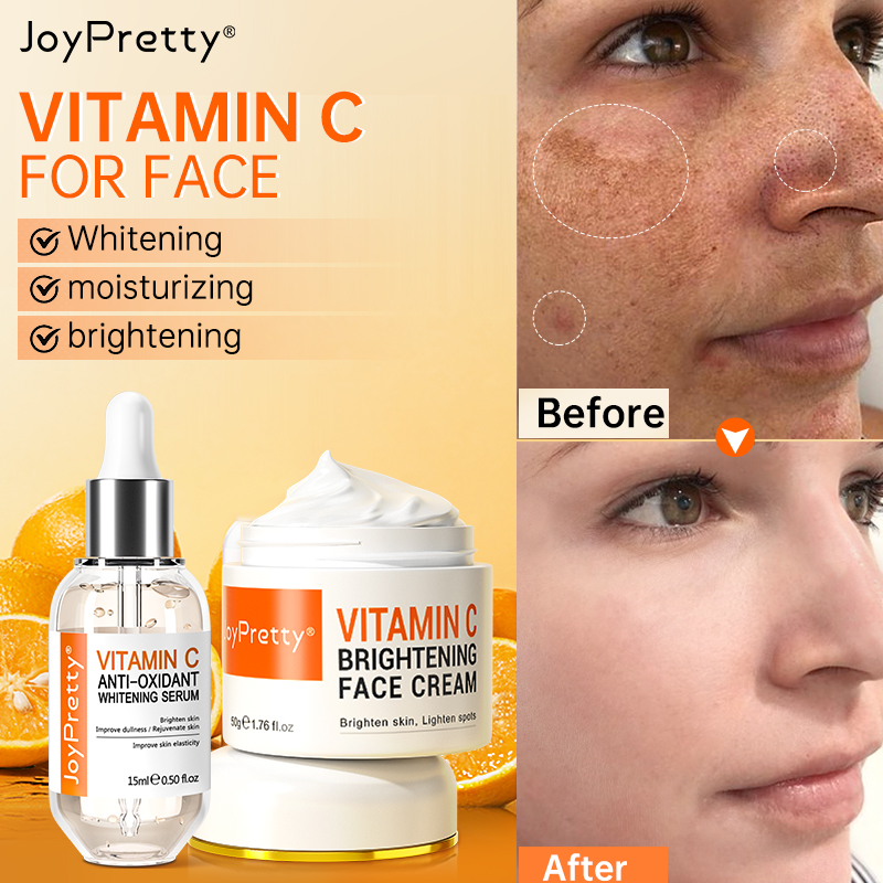 Best of JoyPretty Vitamin C For Face Cream Whitening Dark Spots Removal Shrink Pore Serum Moisturizing Lighten Facial Skin Care Products Reviews & Tips