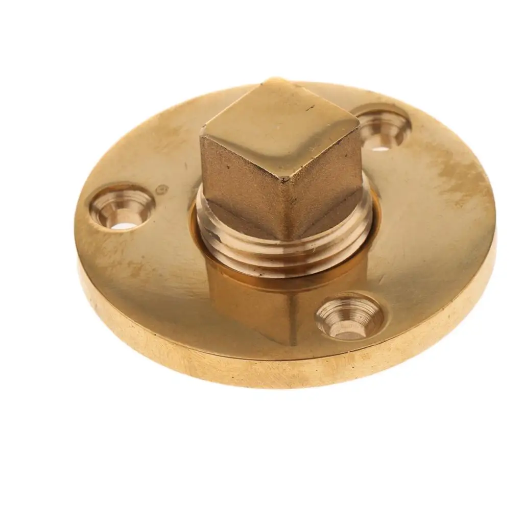  MARINE BRASS GARBOARD DRAIN AND PLUG   INCH DIAMETER FLANGE1/2