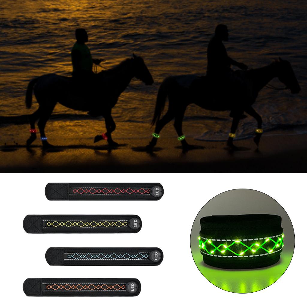 4 Pieces of LED Lighting Horse Leg Harness with High Visibility