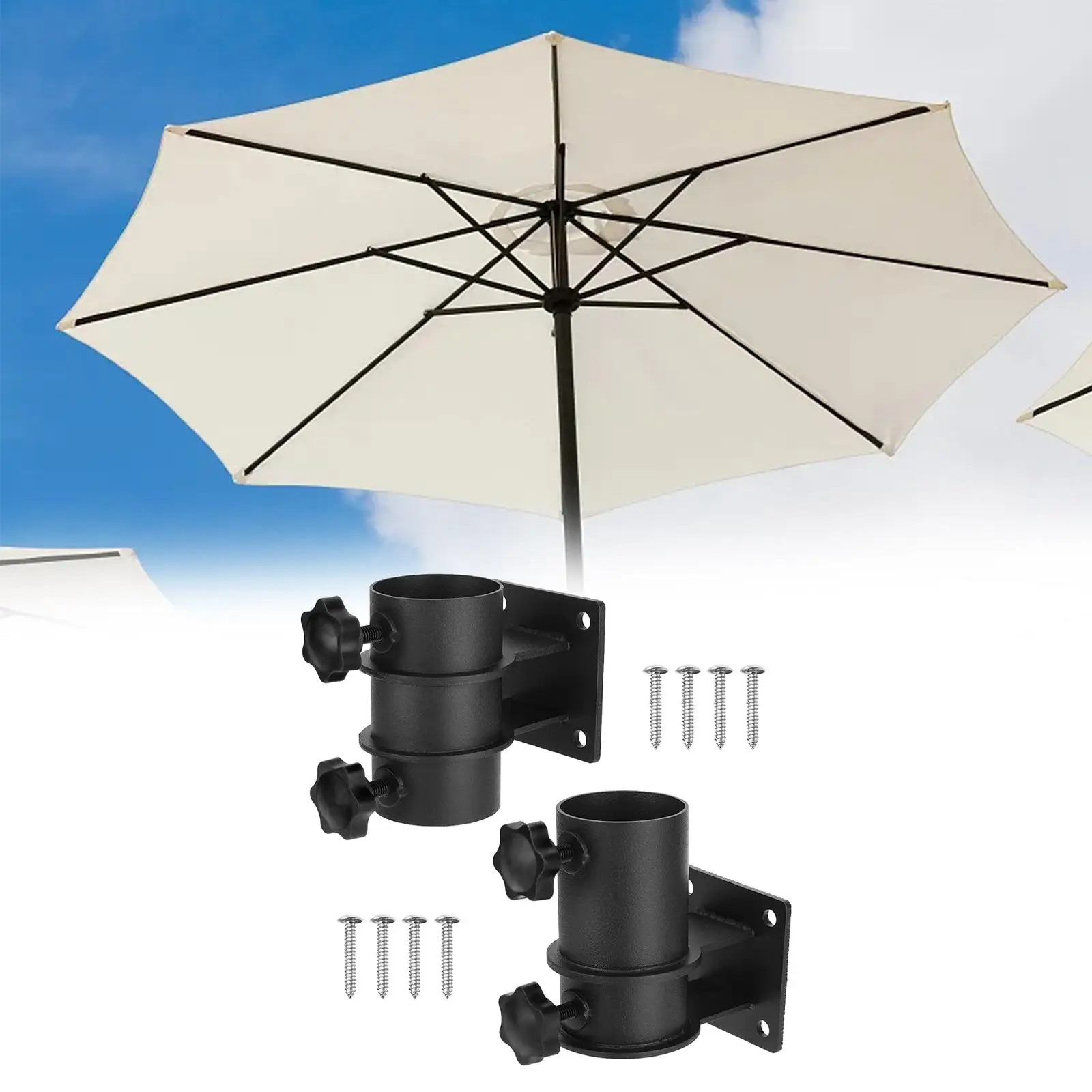 Umbrella Base Stand Fits 30mm-50mm Pole Sun Shelter Hand Knob Patio Umbrella Stand Mount for Lawn Backyard Courtyard Attachments