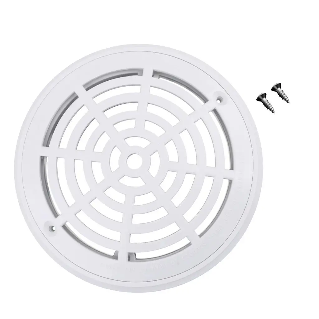 Round Main Drain Cover Swimming Pool Overflow Suction Outlet With Screws