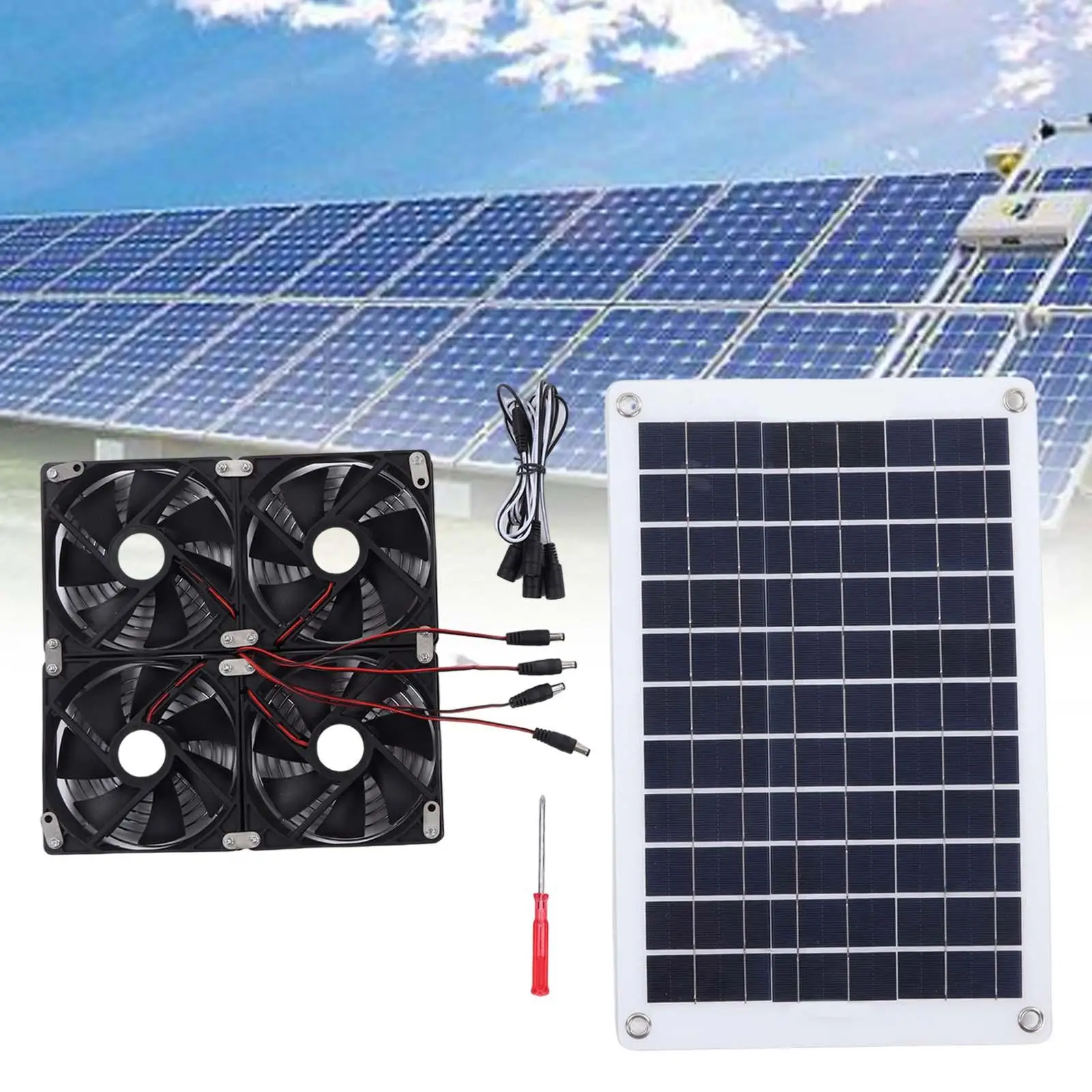 Solar Panel Exhaust Fan Solar Panel Fan Kit Mini Ventilator Portable for Greenhouse Dog House Sheds Outside Small Chicken Coops